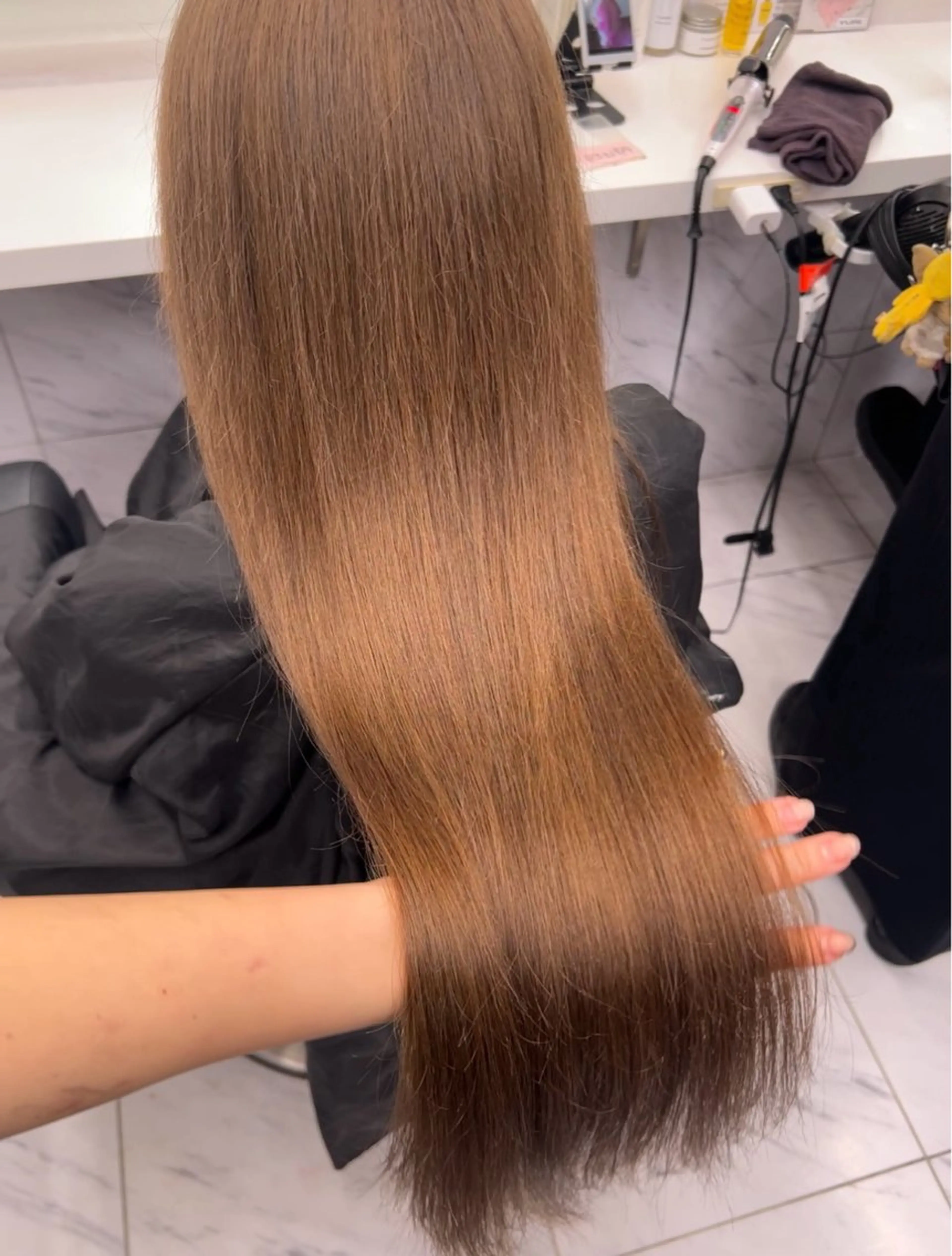 ロング カラー カット トリートメント ヘッドスパ ヘアセット 🥯縮毛/レイヤー/ ベージュヘア🥯のヘアスタイル