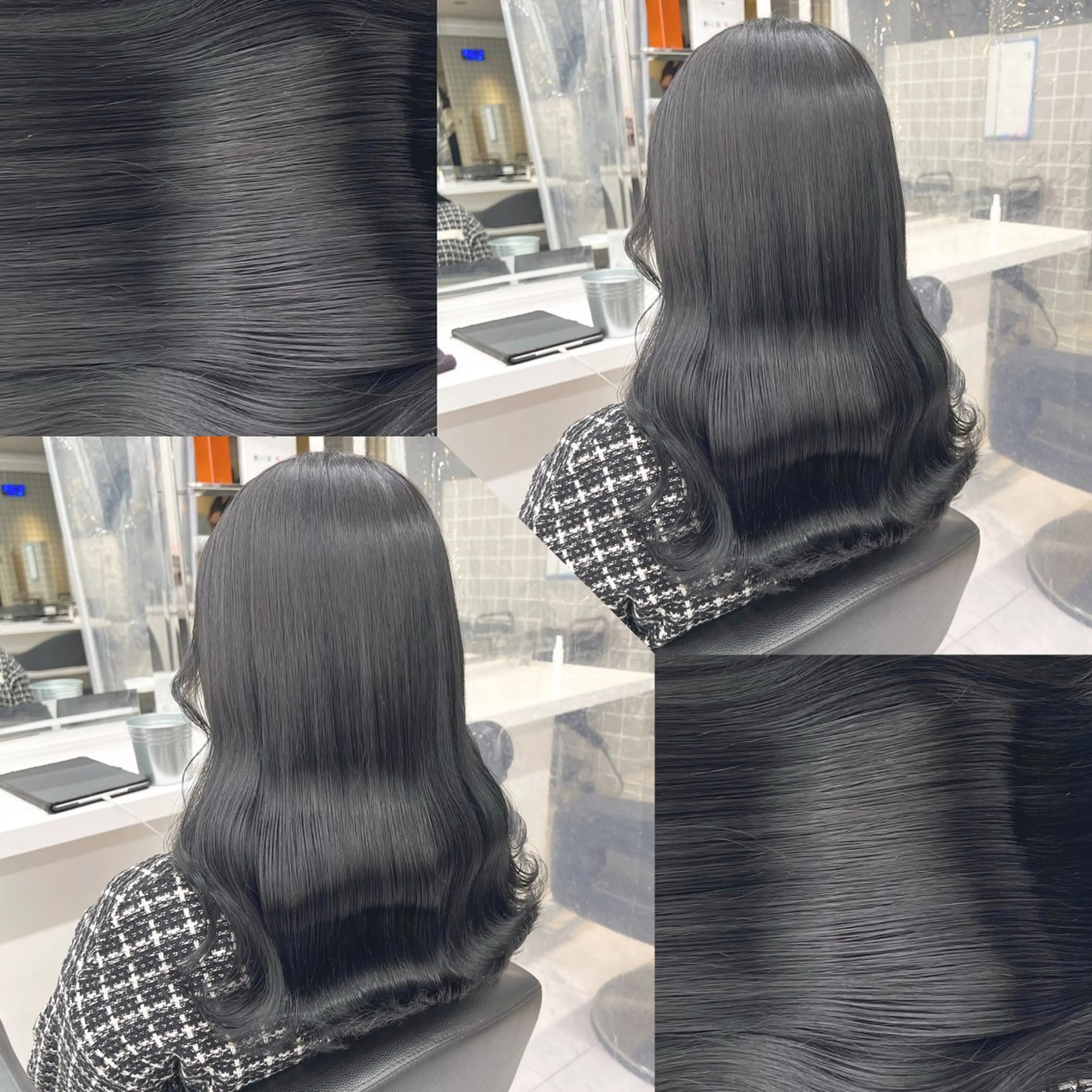 セミロング カラー ヘアアレンジ ヘアカラー トリートメント ヘッドスパ ヘアセット 韓国風ベージュ🤎 赤みなし🌿横浜🤎のヘアスタイル