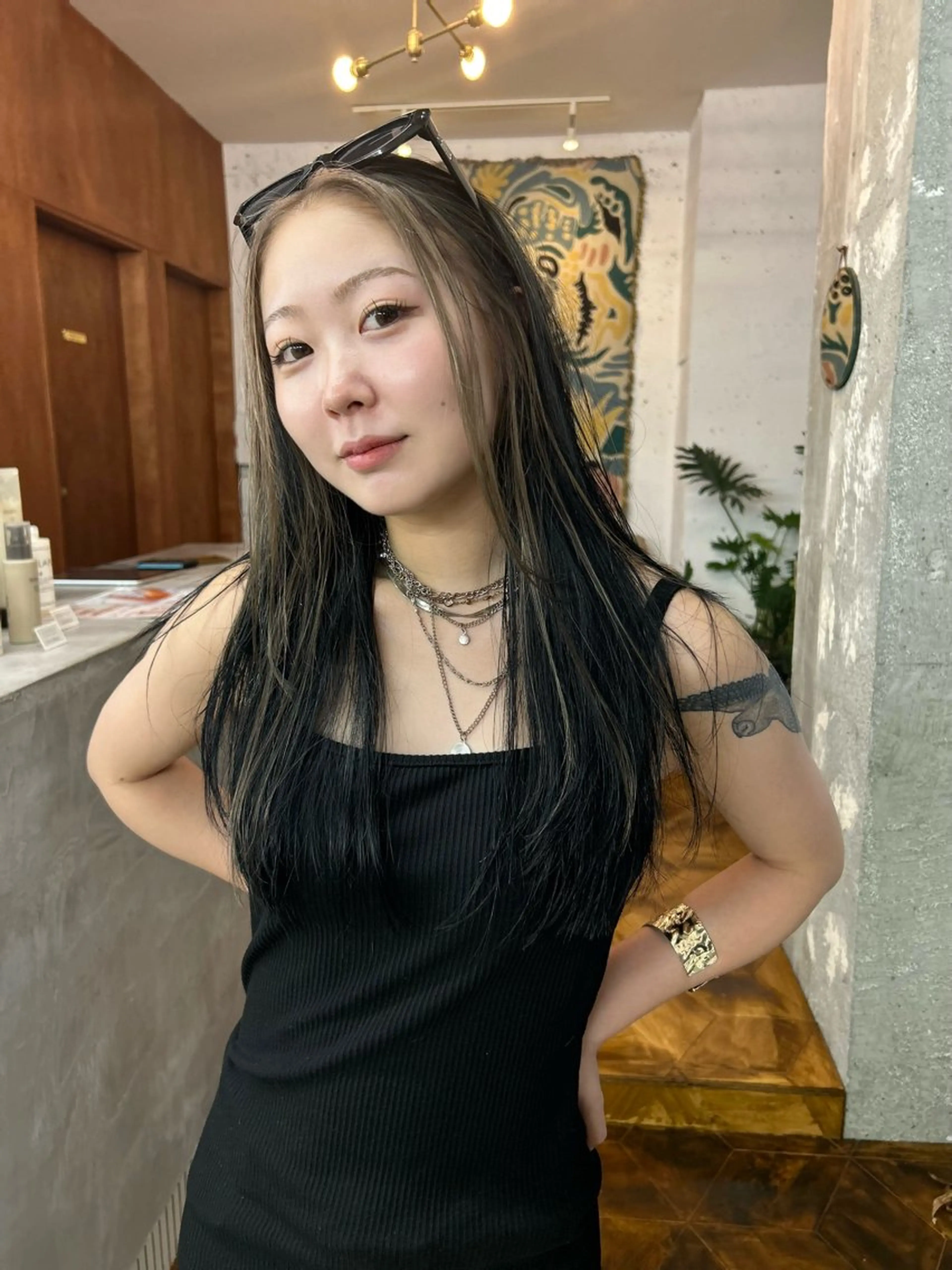 ロング ハイライト ヘアカラー 🫧透明感カラー🫧 ハシモトタケルのヘアスタイル