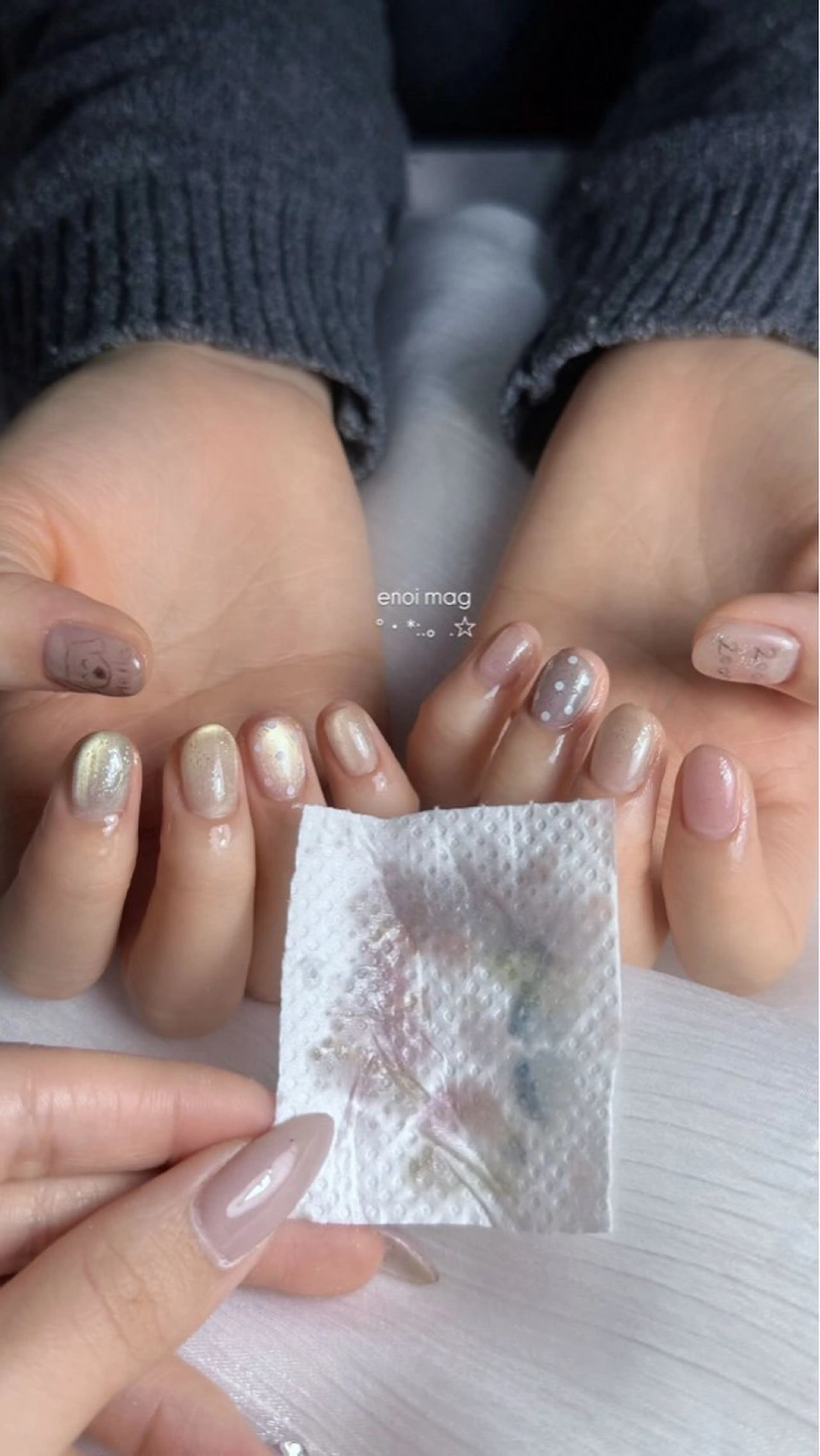 ネイル フレンチネイル 韓国ネイル マグネットネイル メンズネイル ニュアンスネイル ハンドネイル GRANDE大須 Cecil💜のネイルデザイン
