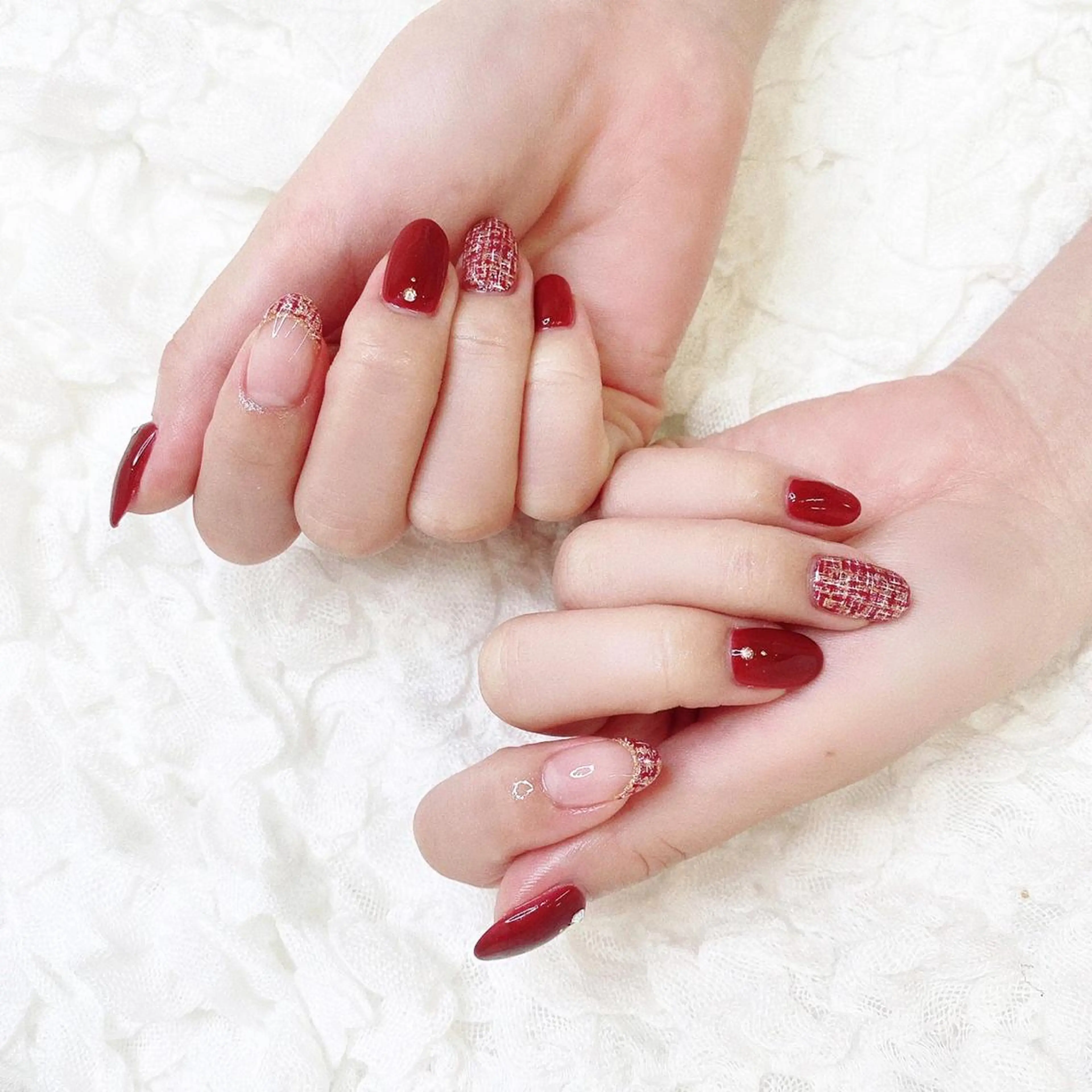 ネイル 長さ出し ストーンネイル ハンドネイル Nailist SUZU所属・Nailist suzuのネイルデザイン