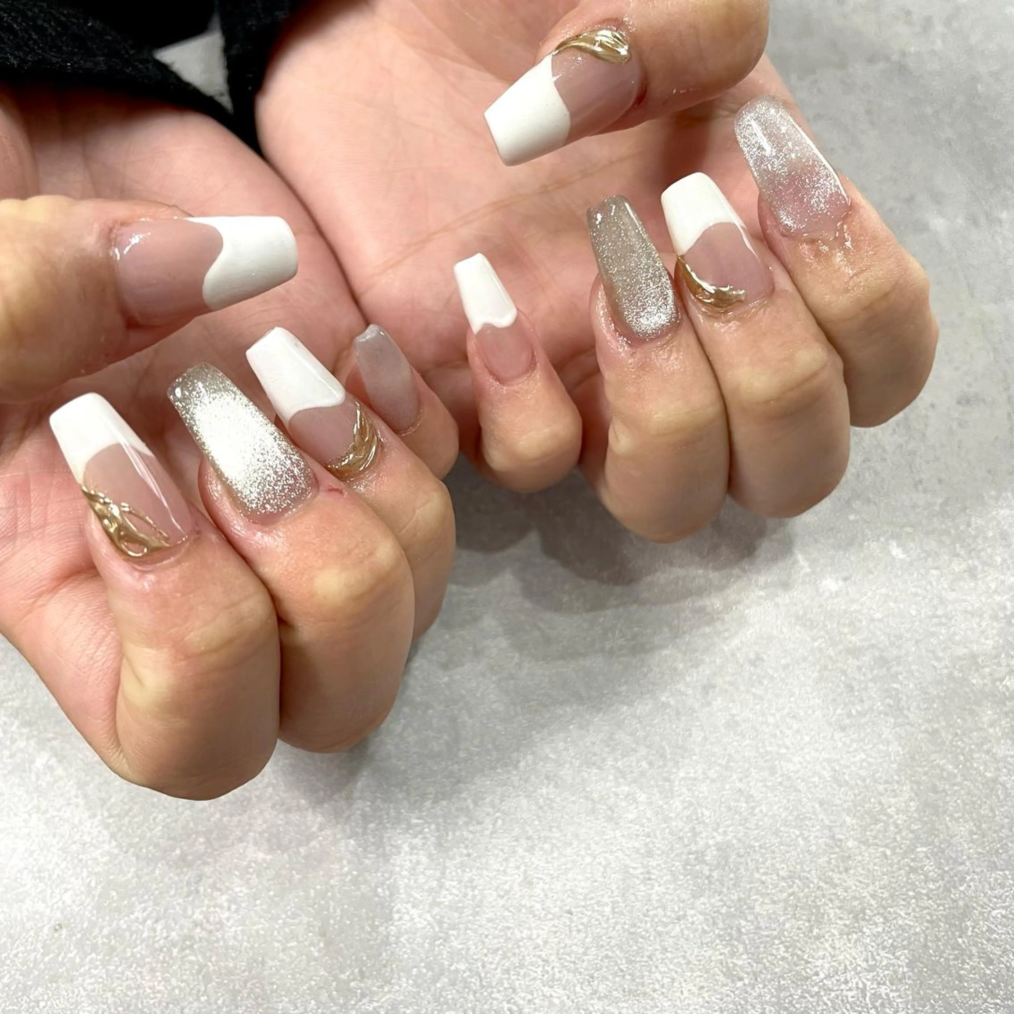 ネイル フレンチネイル マグネットネイル ハンドネイル private salon lien所属・private salon　lienのネイルデザイン