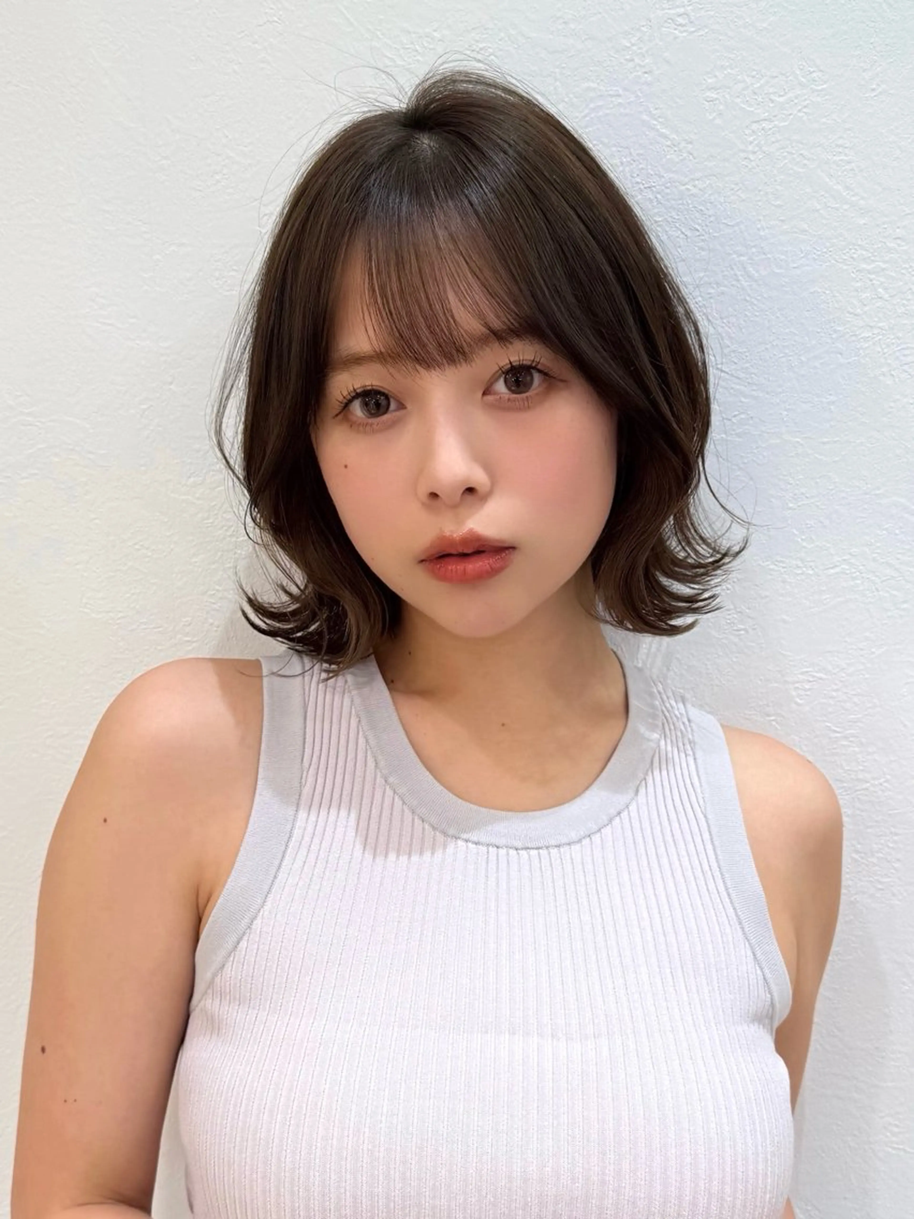 ミディアム カット ヘアカラー トリートメント 新宿/髪質改善/ボブ 韓国レイヤー大重聖斗のヘアスタイル