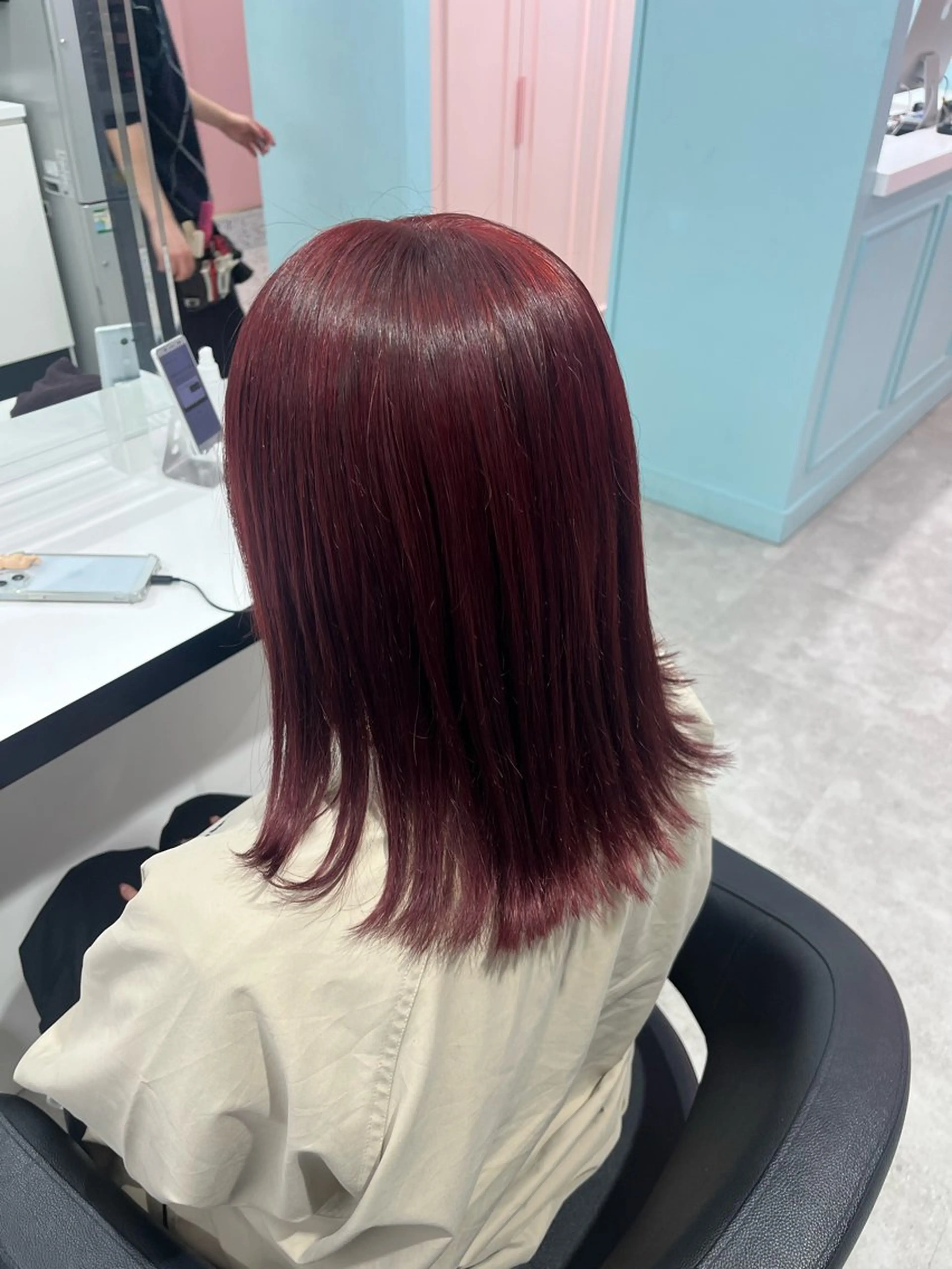 ミディアム カラー みう/仙台/暖色/ 艶髪/顔周りカット/のヘアスタイル