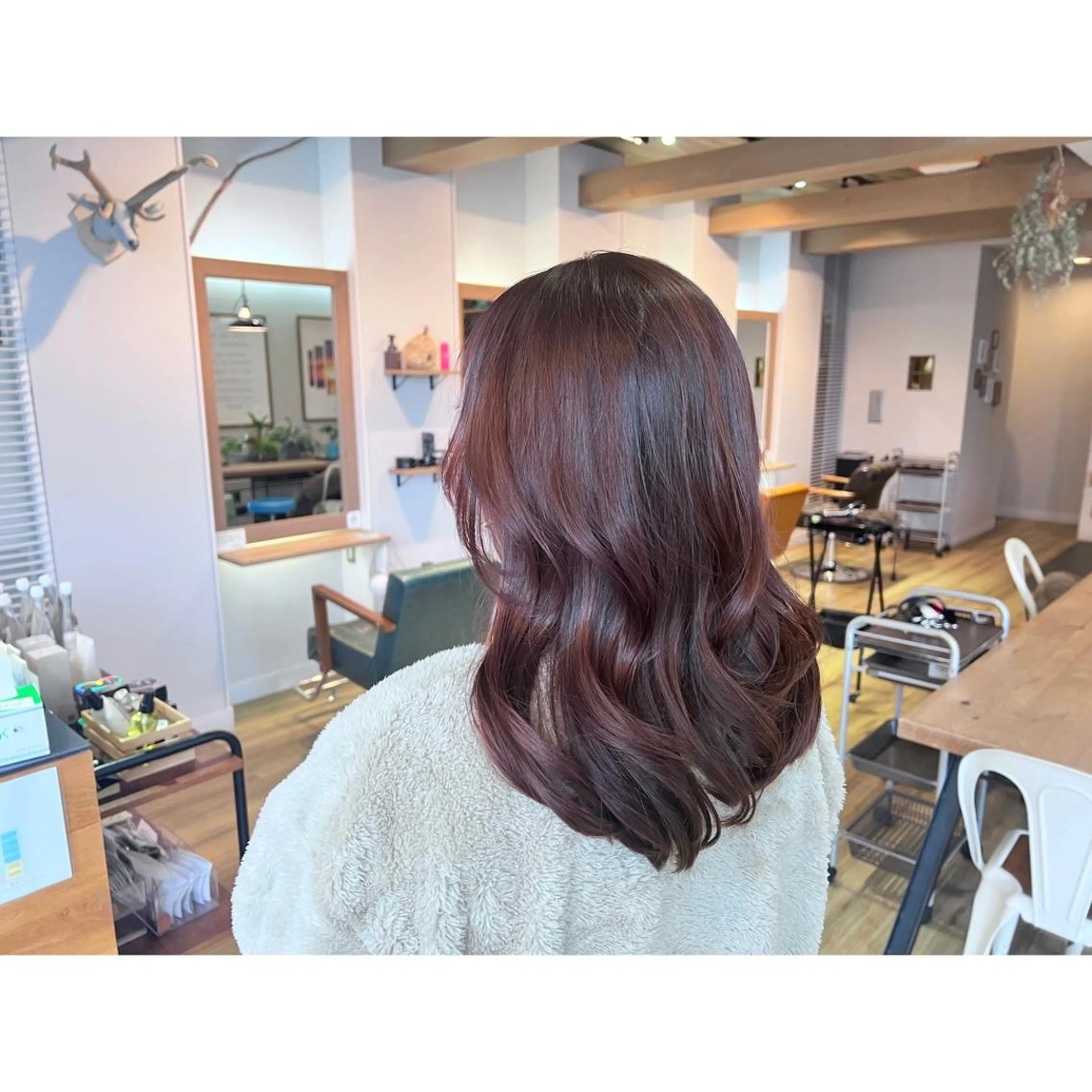 ロング カラー ピンクカラー ヘアカラー トリートメント ツキダテ ユイのヘアスタイル
