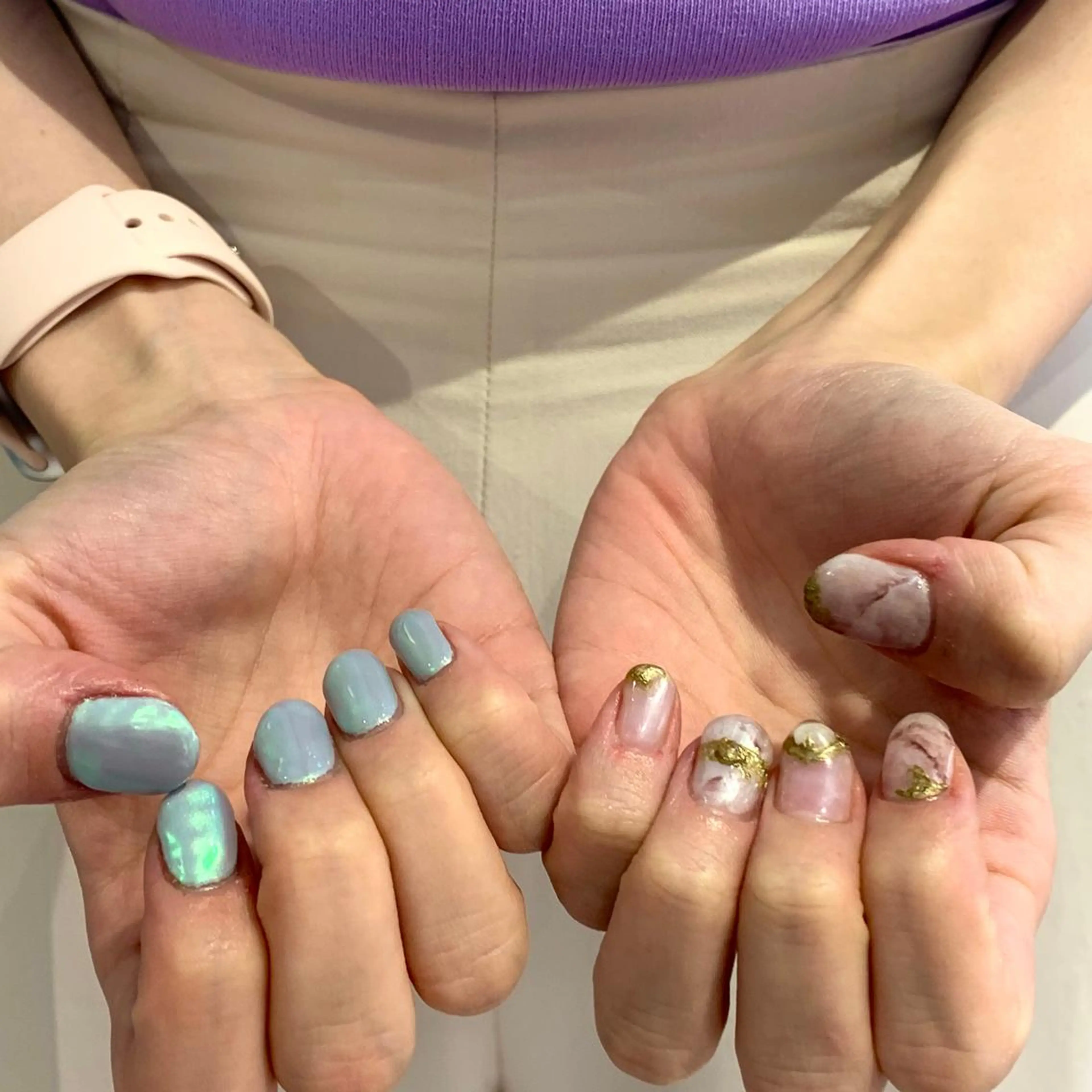 ネイル オーロラネイル 大理石ネイル(マーブル) ハンドネイル Kureha/ネイル トレンドヘアのヘアスタイル
