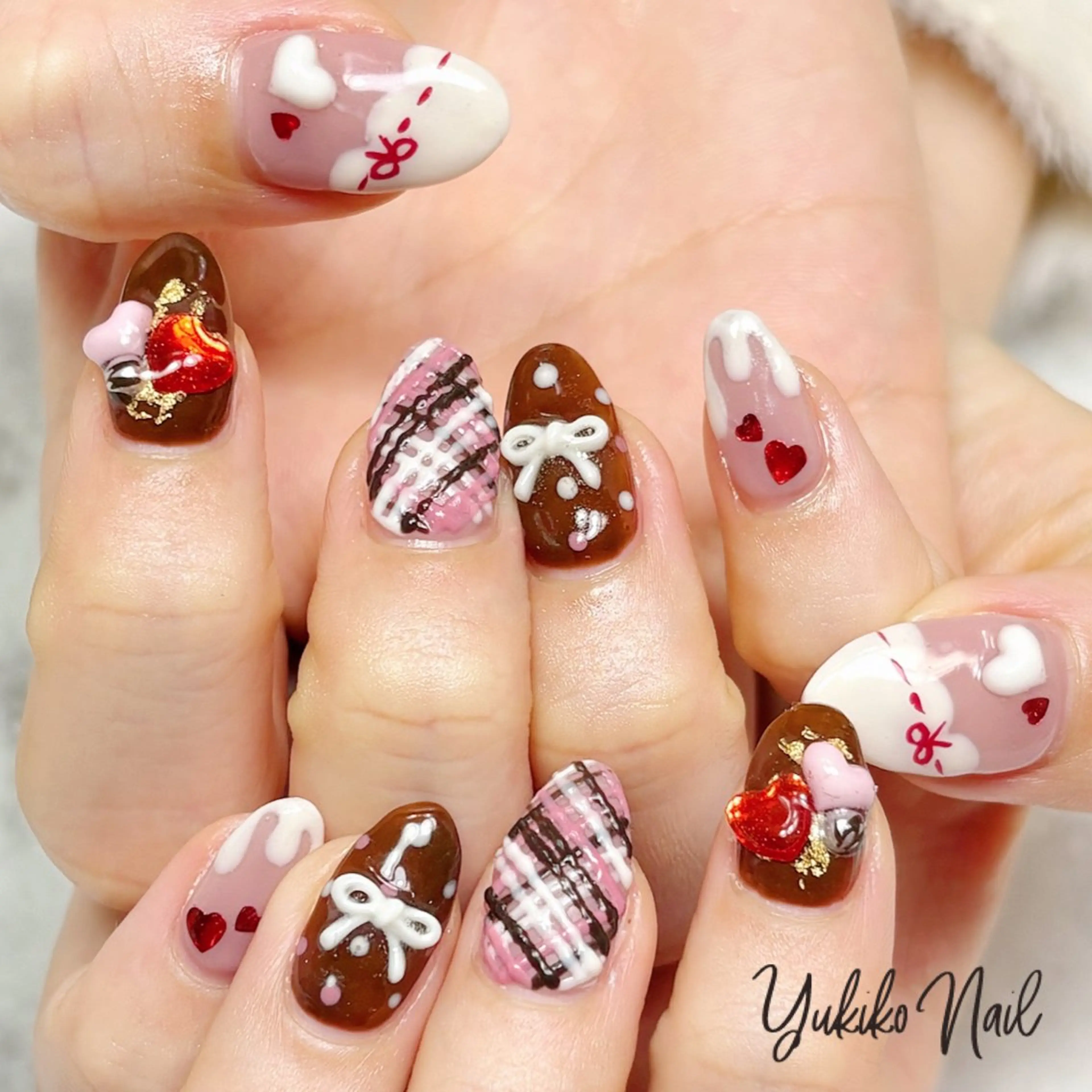 ネイル バレンタイン ハンドネイル ユキコ ネイルのネイルデザイン