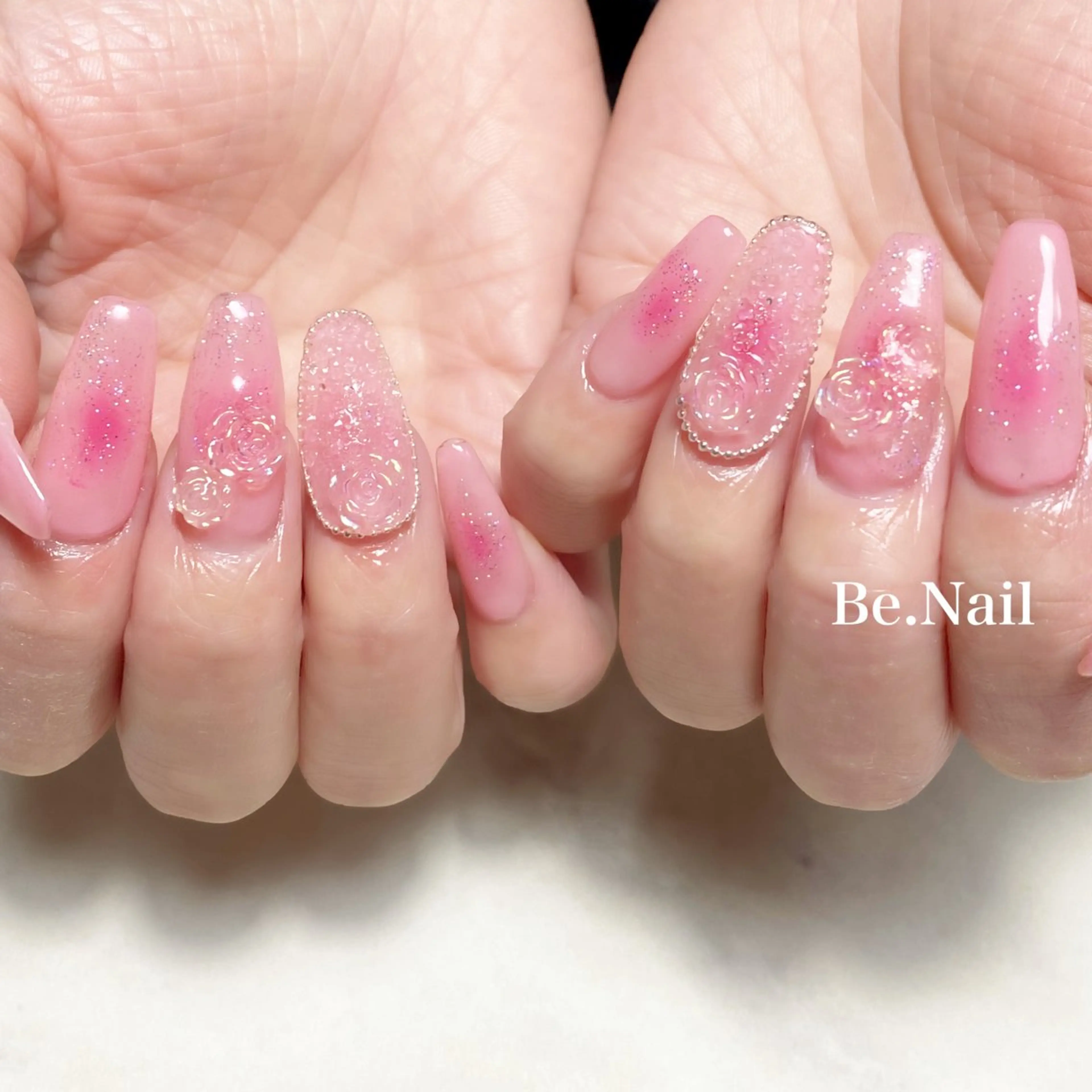 ネイル チークネイル ジェルネイル ガーリー 韓国ネイル Be. Nailのネイルデザイン