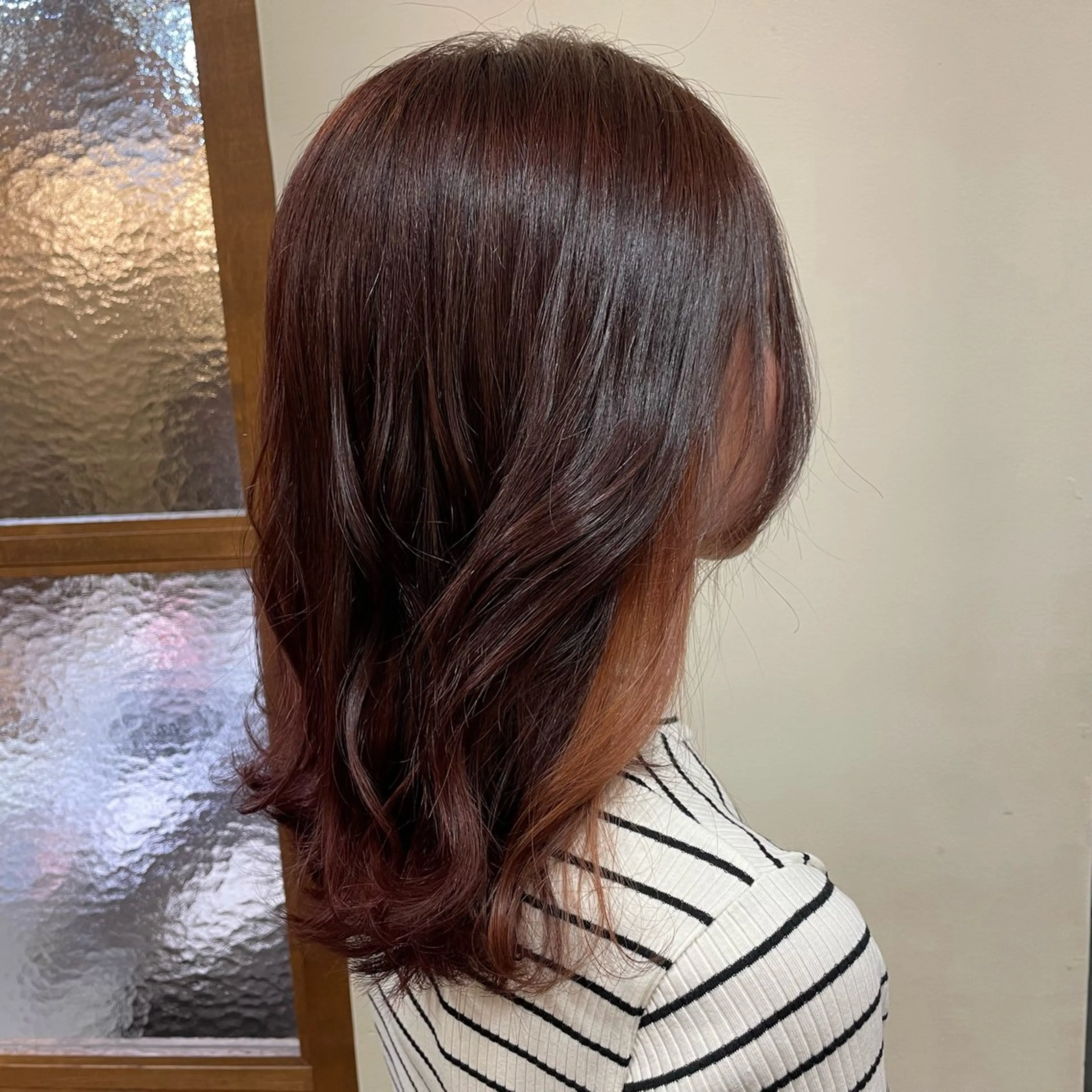 ロング ピンクブラウン ヘアカラー NiCHE avenir吉祥寺所属・💜カラー/縮毛矯正 /NARUKA💜のヘアスタイル