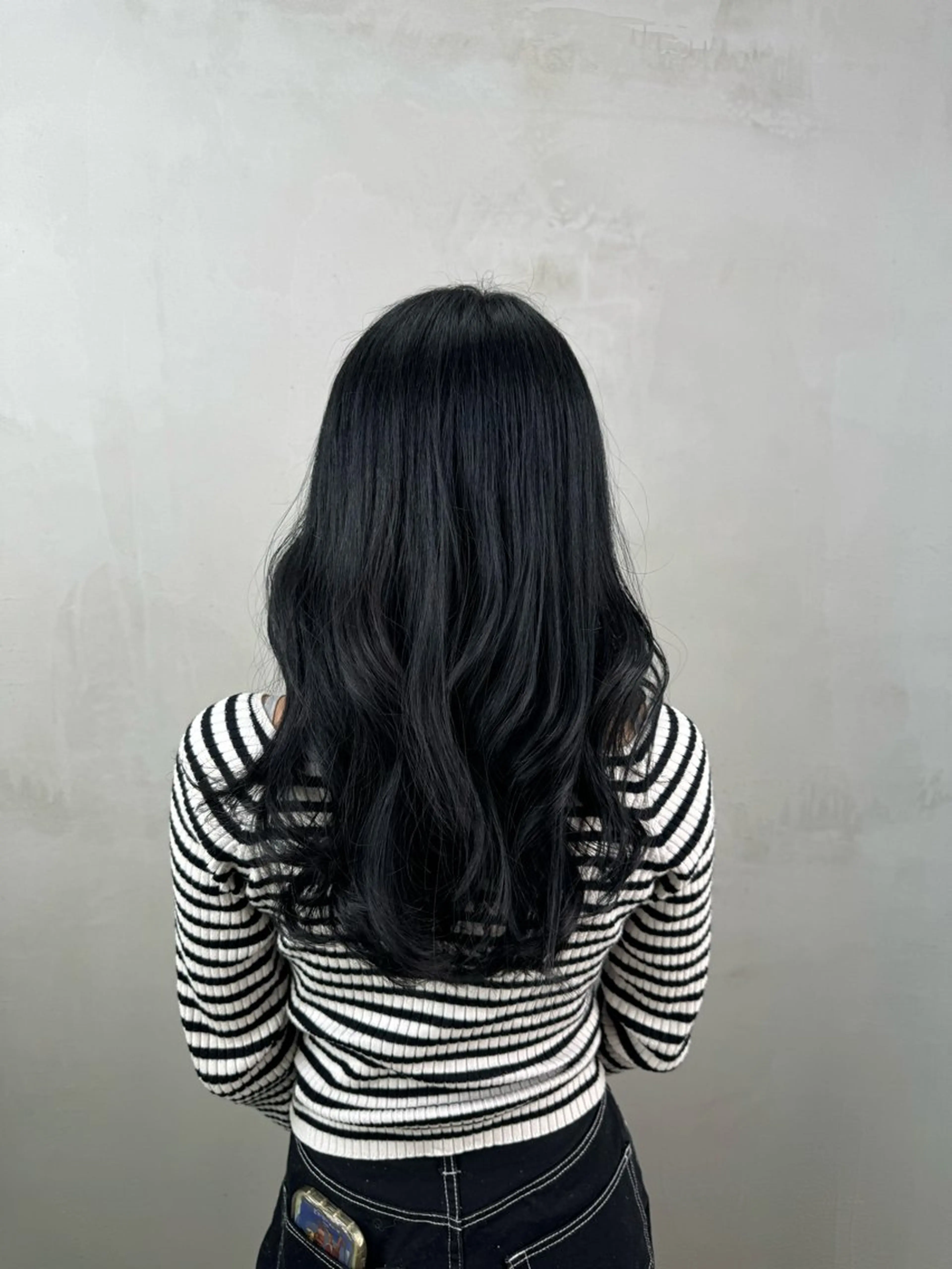 ロング カラー 黒髪 ブルーカラー ブルーブラック 【似合わせカラー】 西口嶺河のヘアスタイル