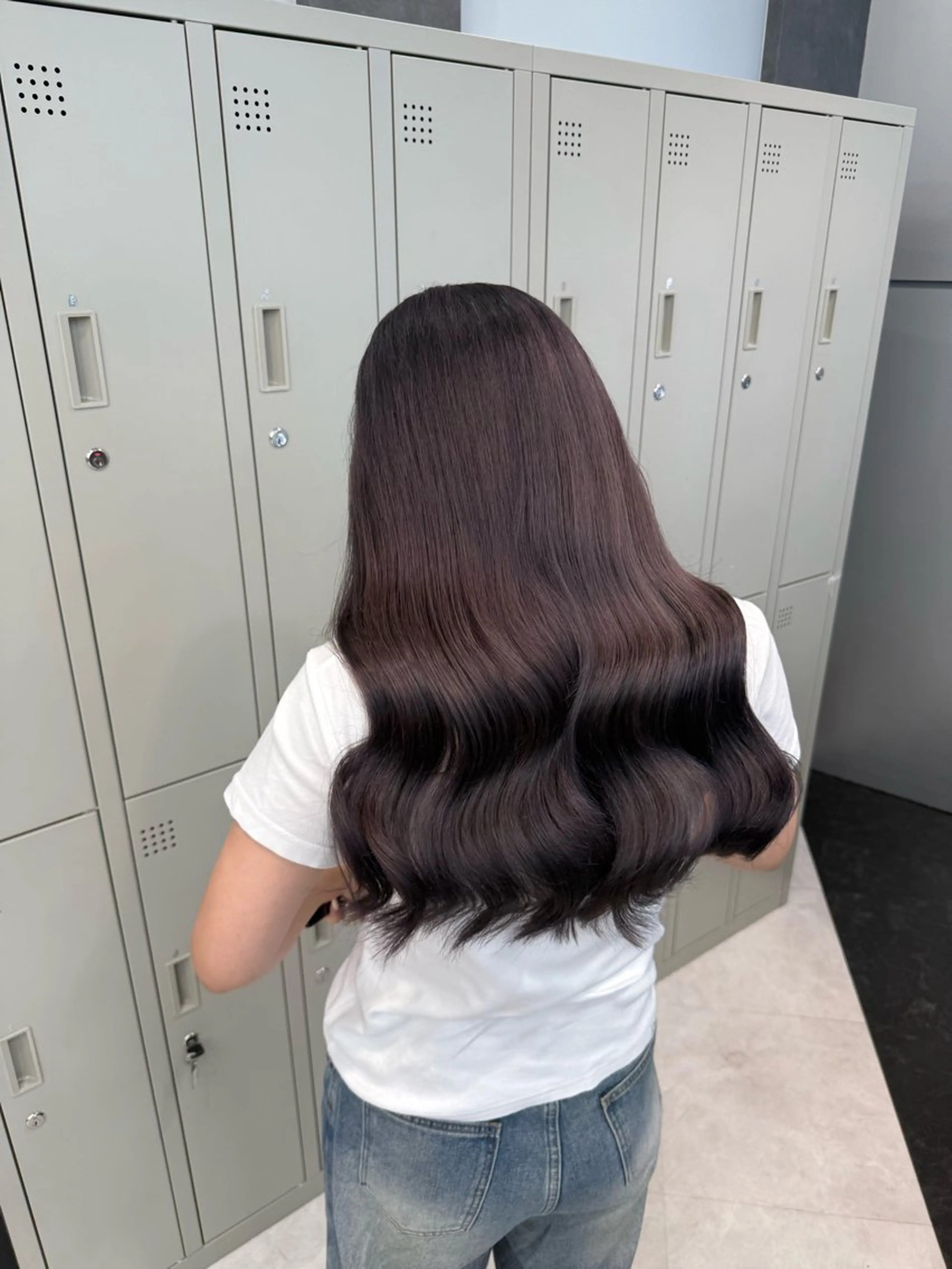 セミロング カラー ヘアアレンジ ヘアカラー トリートメント ヘアセット 韓国ヘア🖤/透明感 shihoのヘアスタイル