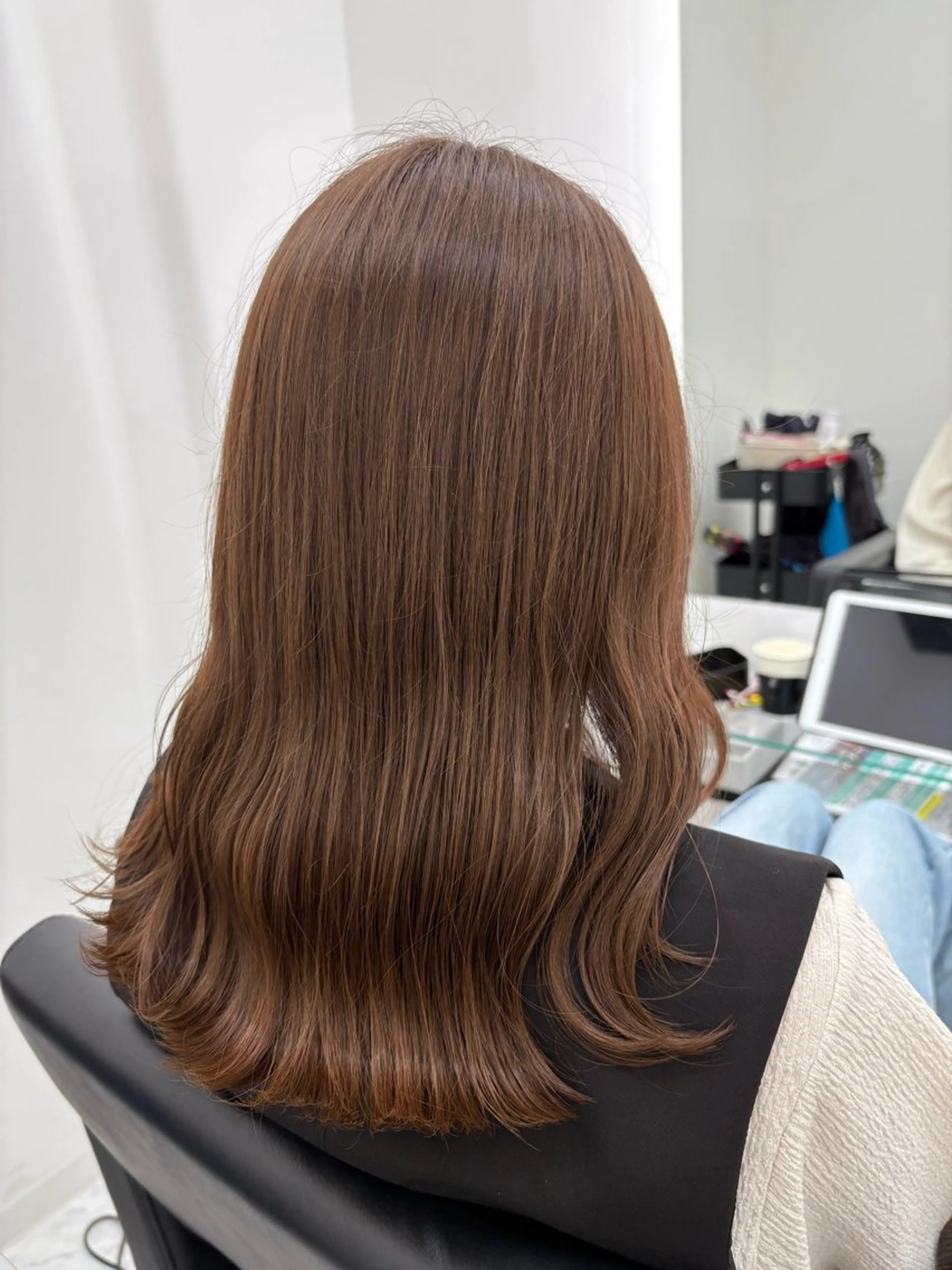 ミディアム カット ヘアカラー トリートメント 髪質改善サロン🫧 セキチサトのヘアスタイル