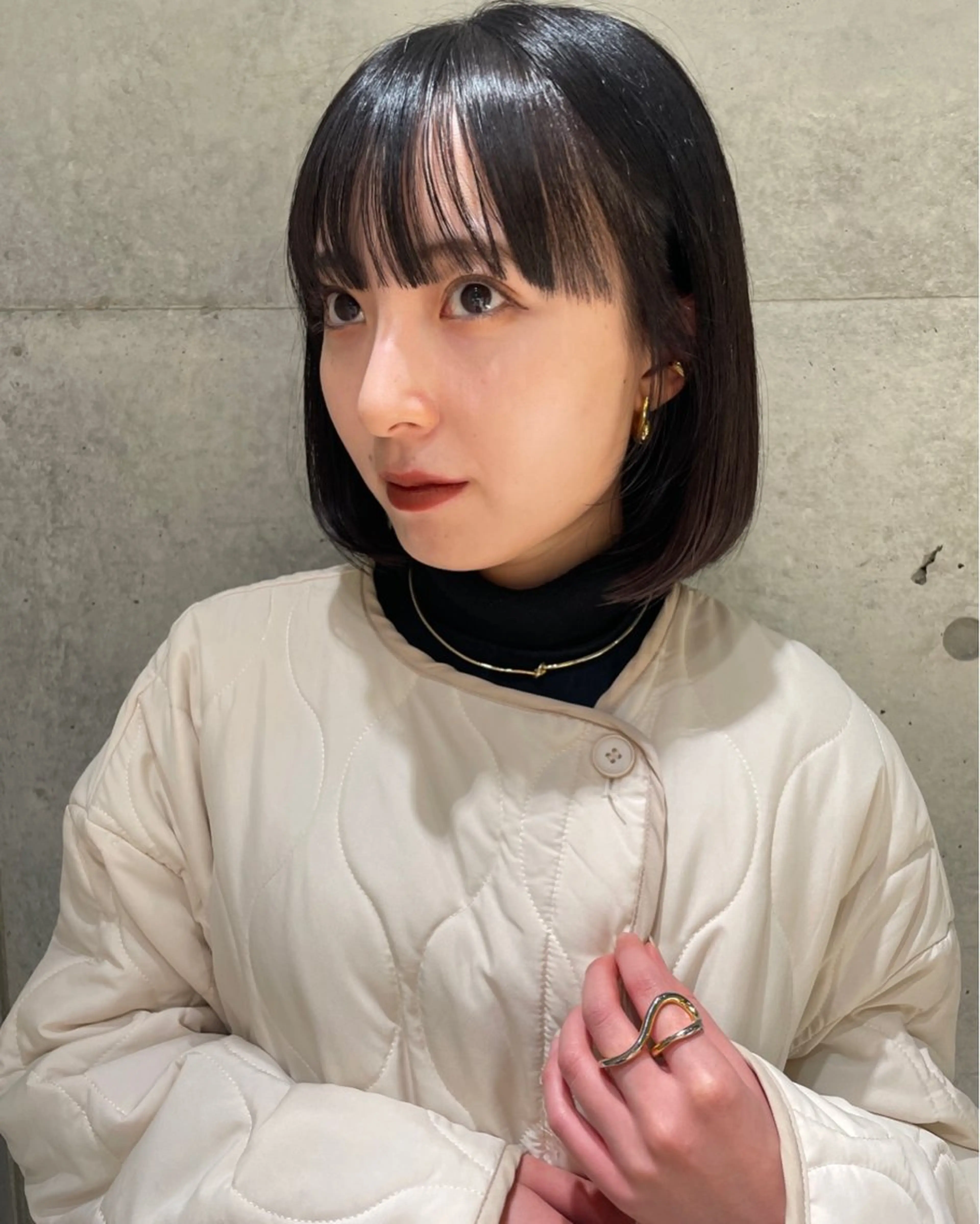 ミディアム まいか🤎髪質改善 ミルクティーボブ🎀のヘアスタイル