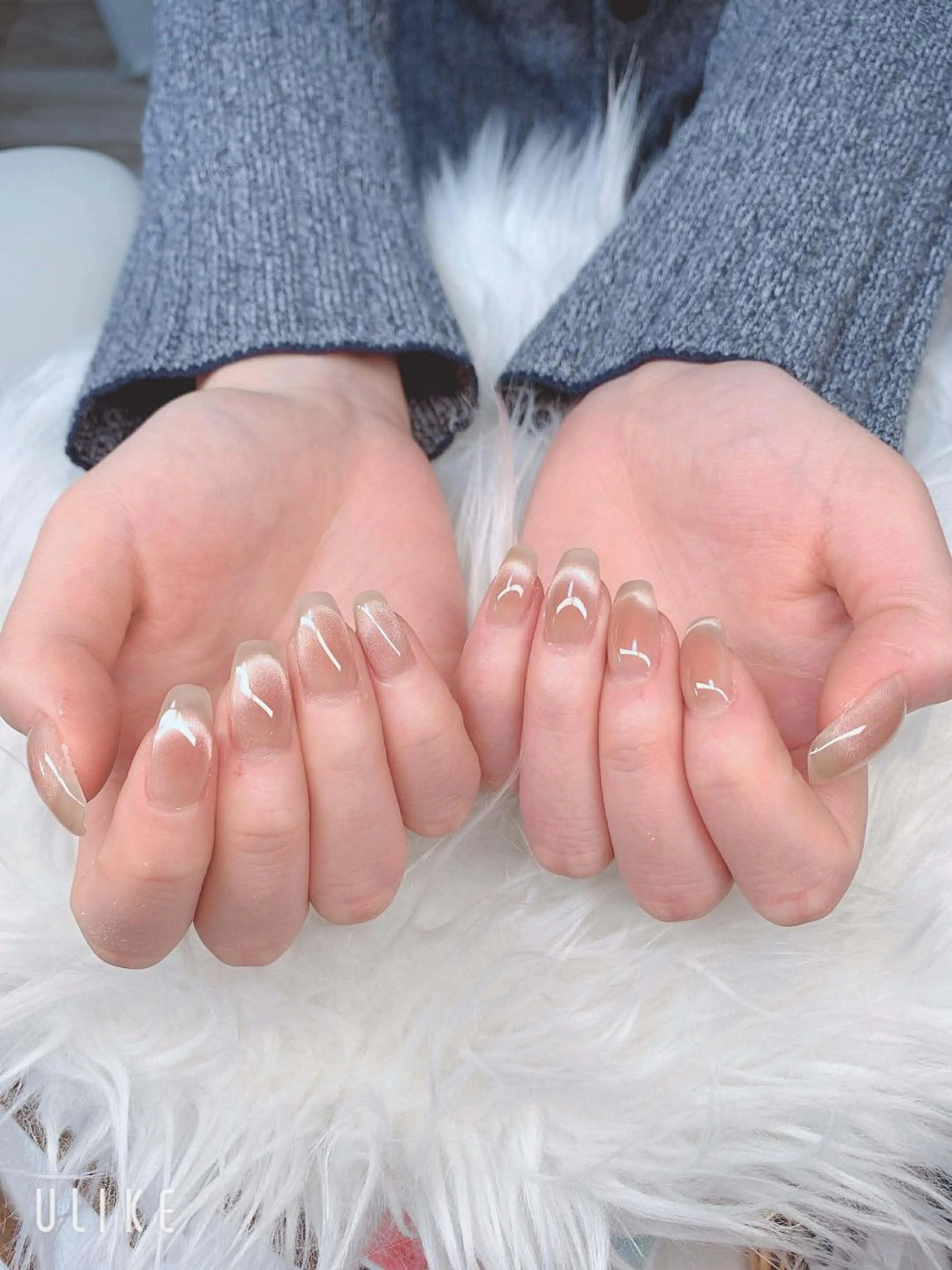 ネイル チークネイル 長さ出し ジェルネイル 韓国ネイル マグネットネイル ハンドネイル アン ナのネイルデザイン