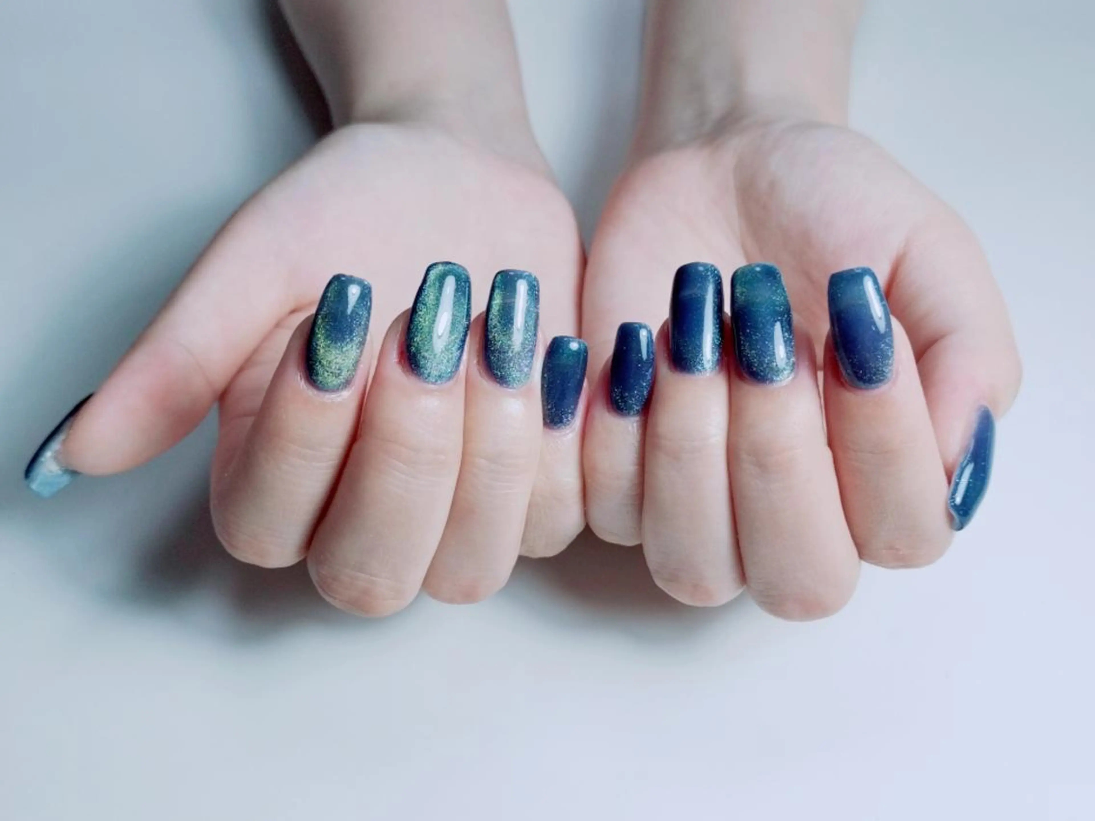 ロング ネイル ジェルネイル マグネットネイル ☺︎山部 志麻☺︎のネイルデザイン