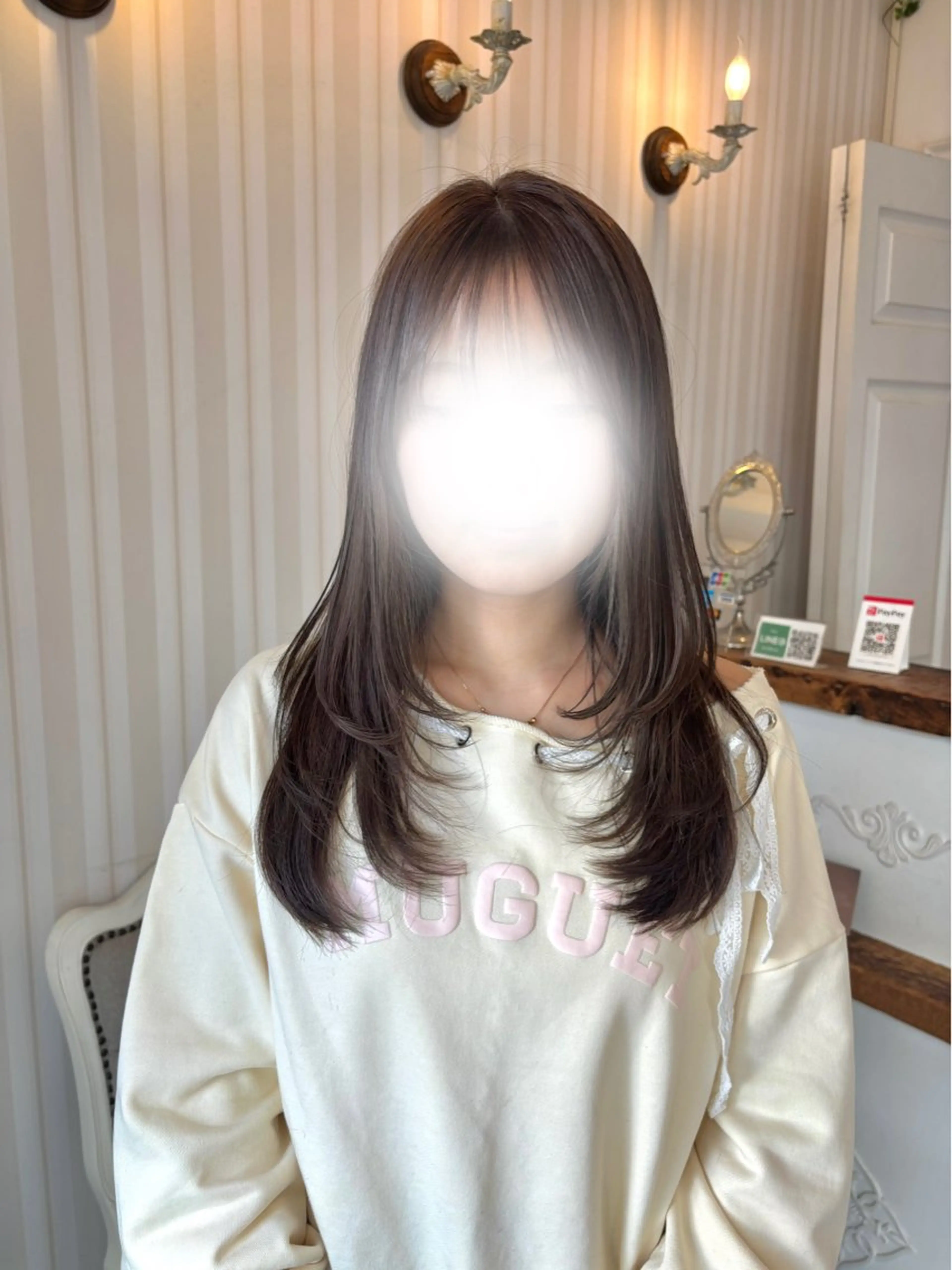 セミロング カラー ベージュカラー オリーブベージュ レイヤーカット カット ヘアカラー トリートメント 🎼レイヤー/透明感 カラー/nene♬のヘアスタイル