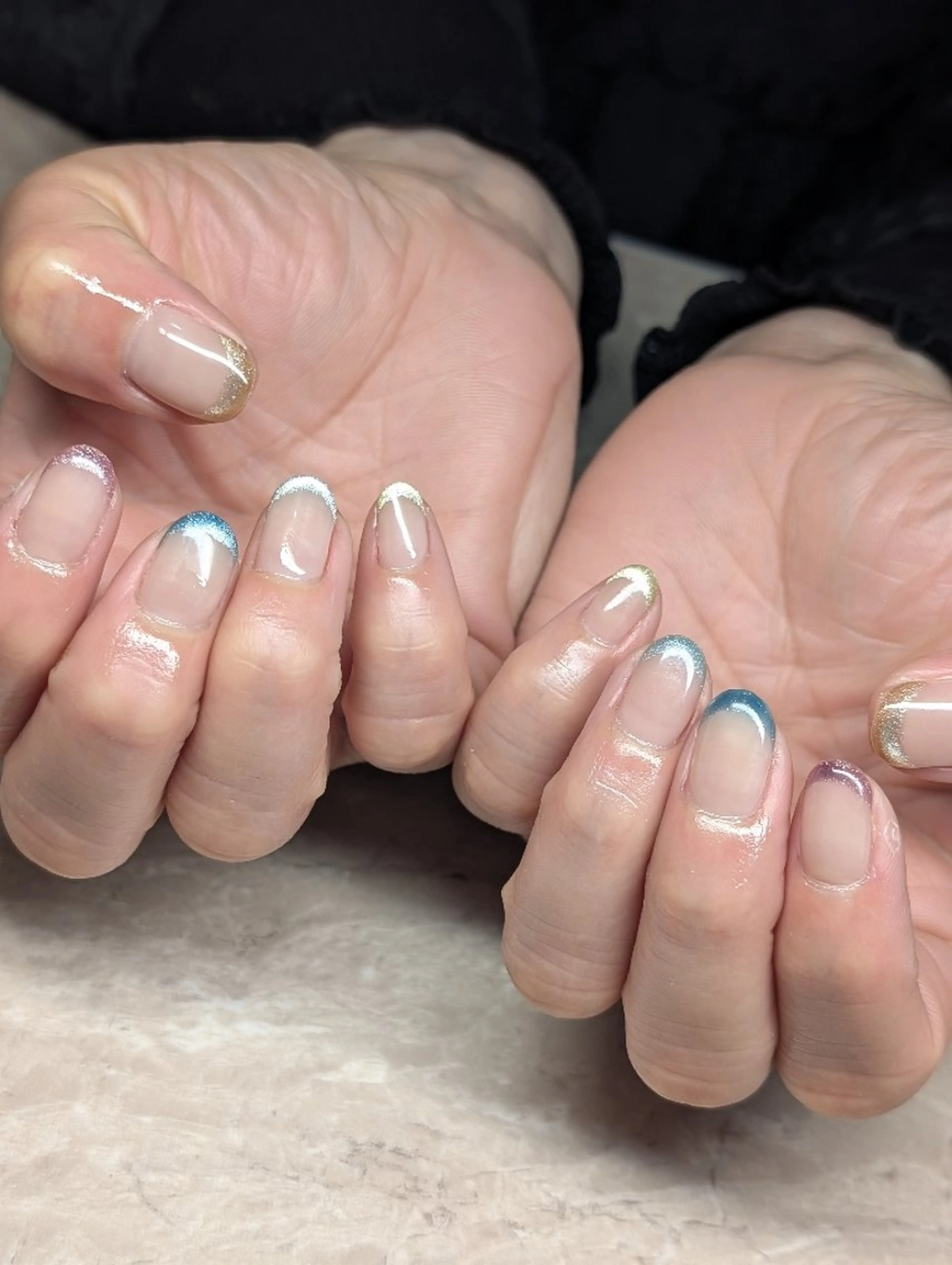 ネイル フレンチネイル マグネットネイル マグネットフレンチ 8andyu nail♡のネイルデザイン