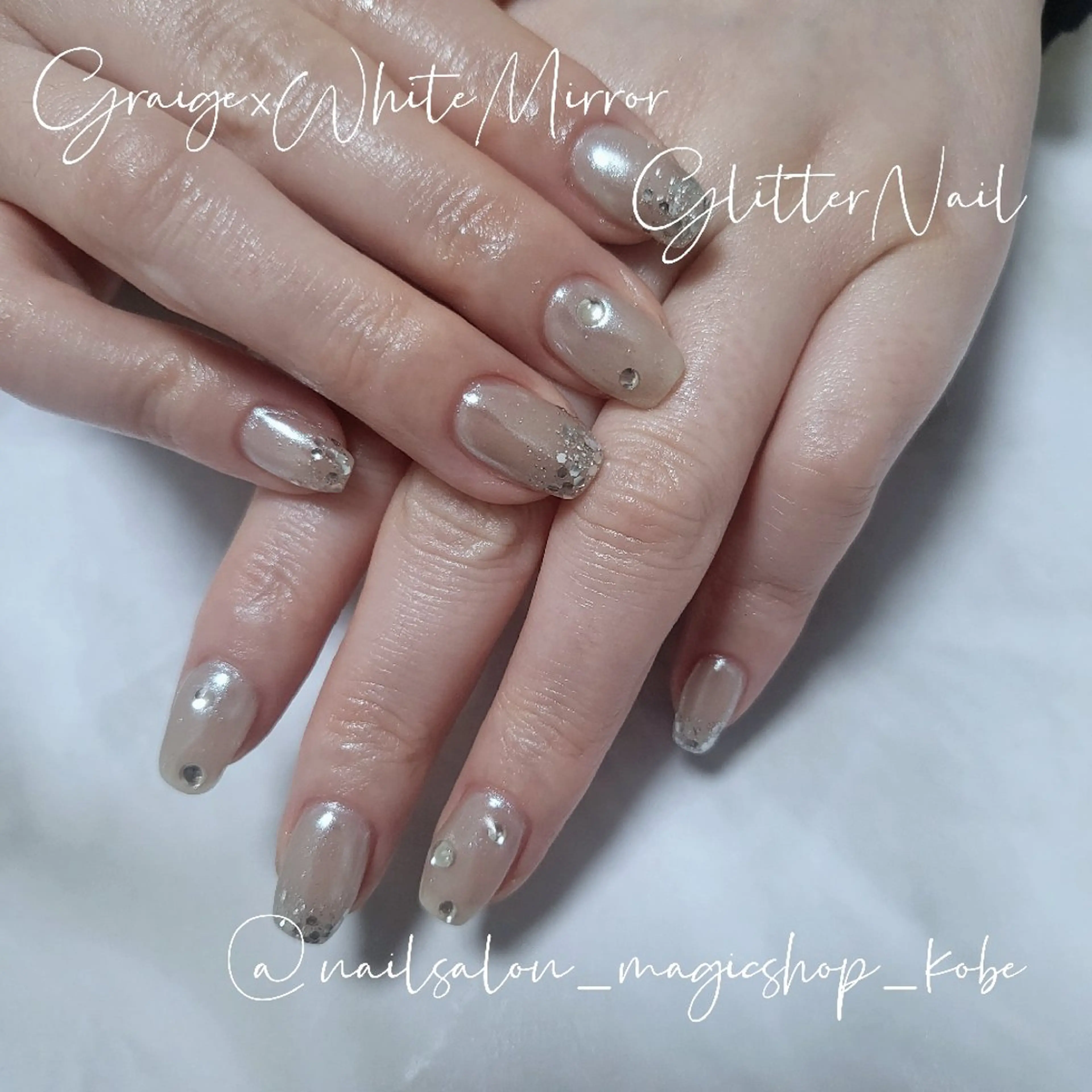 ネイル ジェルネイル グラデーション キラキラネイル ラメ(グリッター) ミラーネイル ハンドネイル Nailsalon MagicShopのネイルデザイン