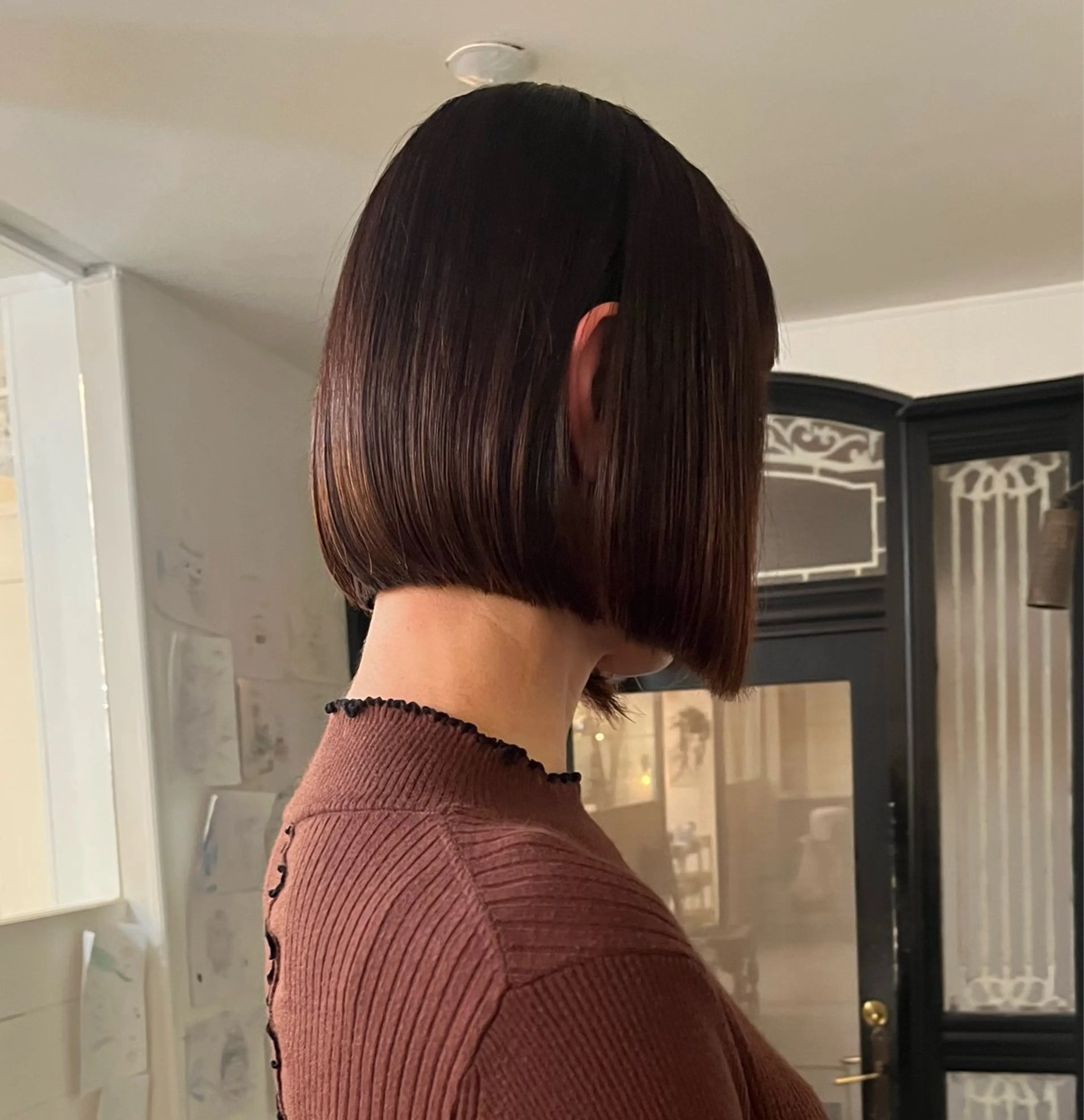 ミディアム 切りっぱなしボブ ボブ カット ブリーチなし/透明感 /ショート/大世のヘアスタイル