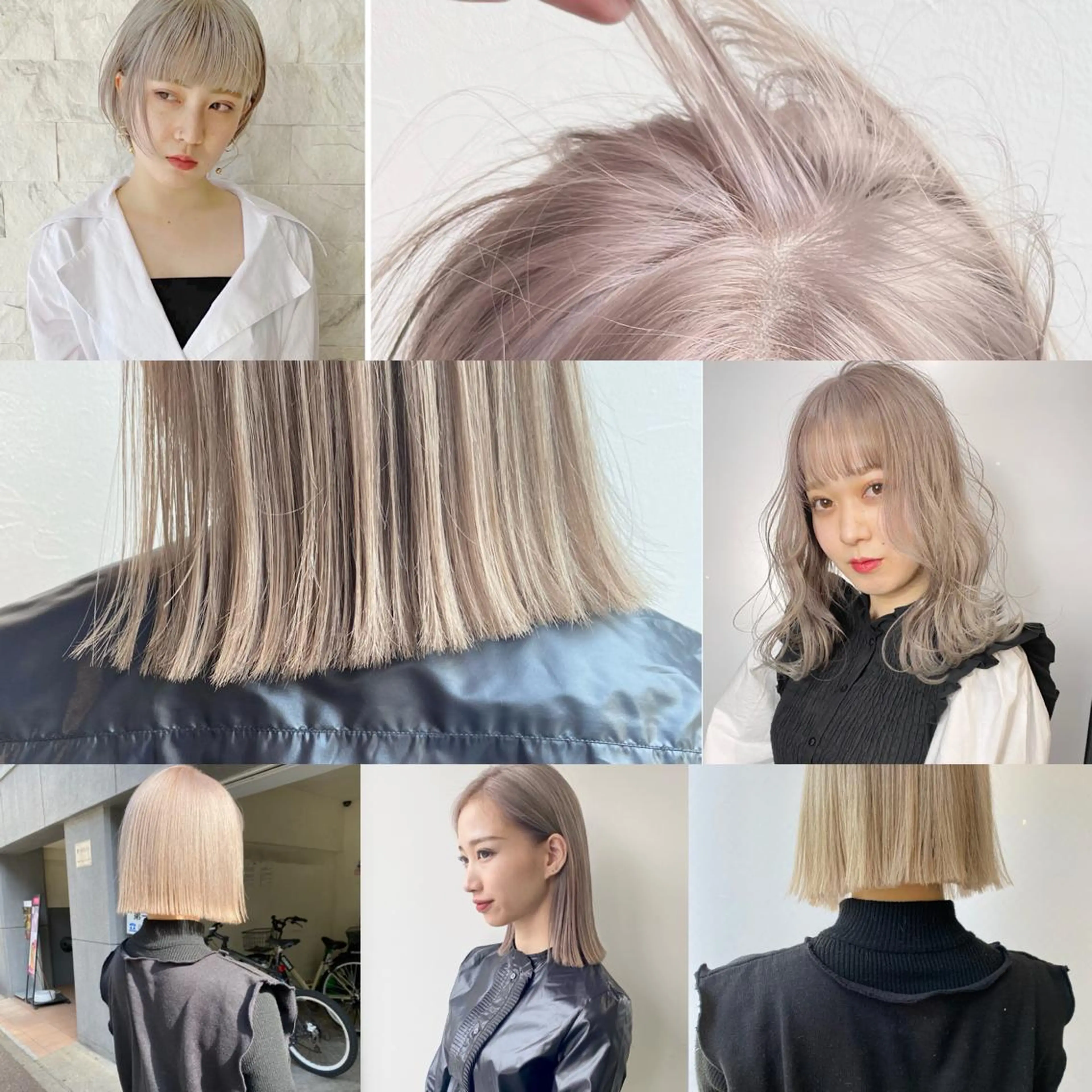 ミディアム カラー ベージュカラー ブリーチ ブロンド ブロンドベージュ ハイトーンカラー ヘアカラー Piaコータロー ハイトーン&‪ボブのヘアスタイル