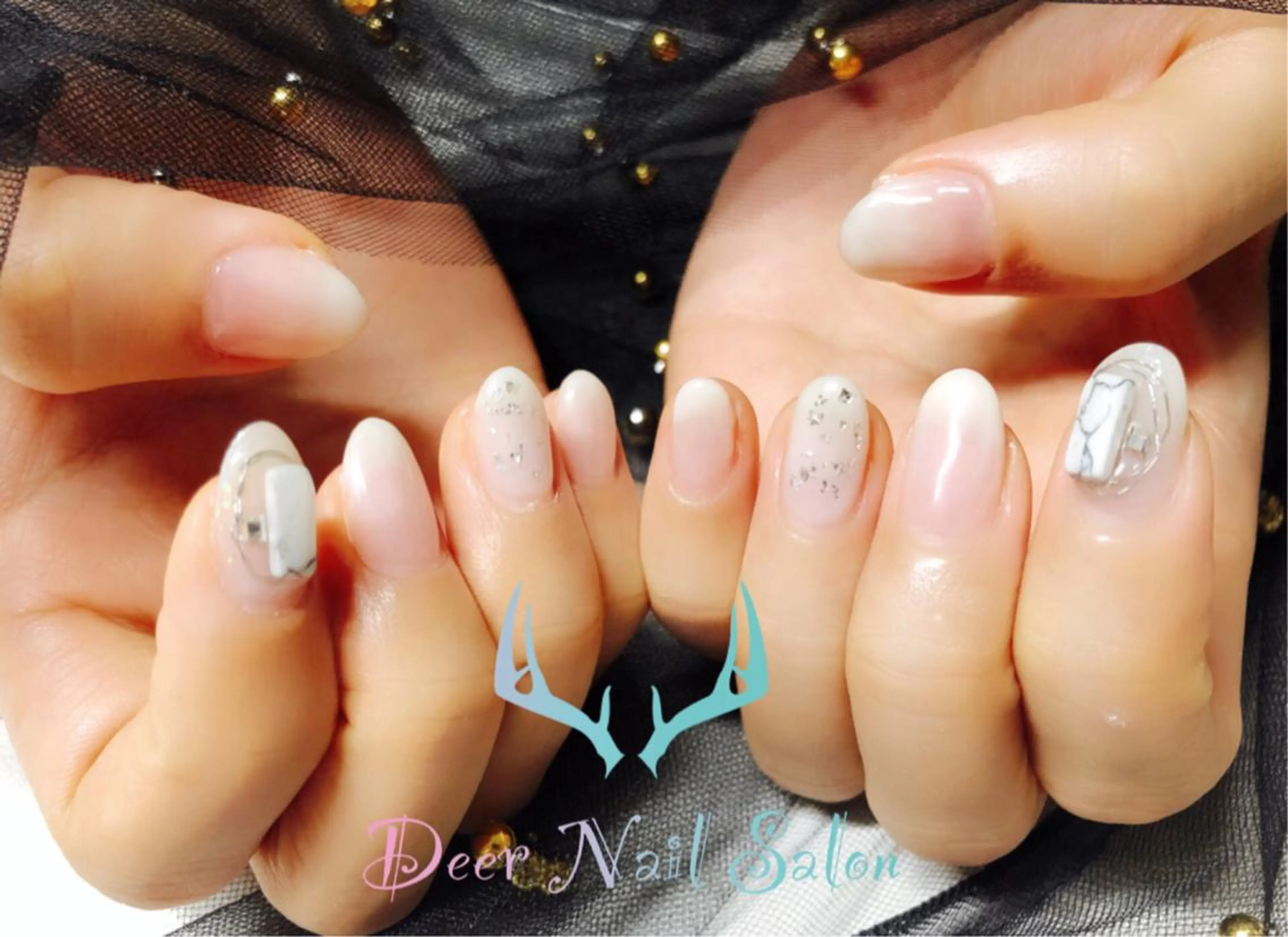 ネイル グラデーション 大理石ネイル(マーブル) Peachy 🍑のネイルデザイン