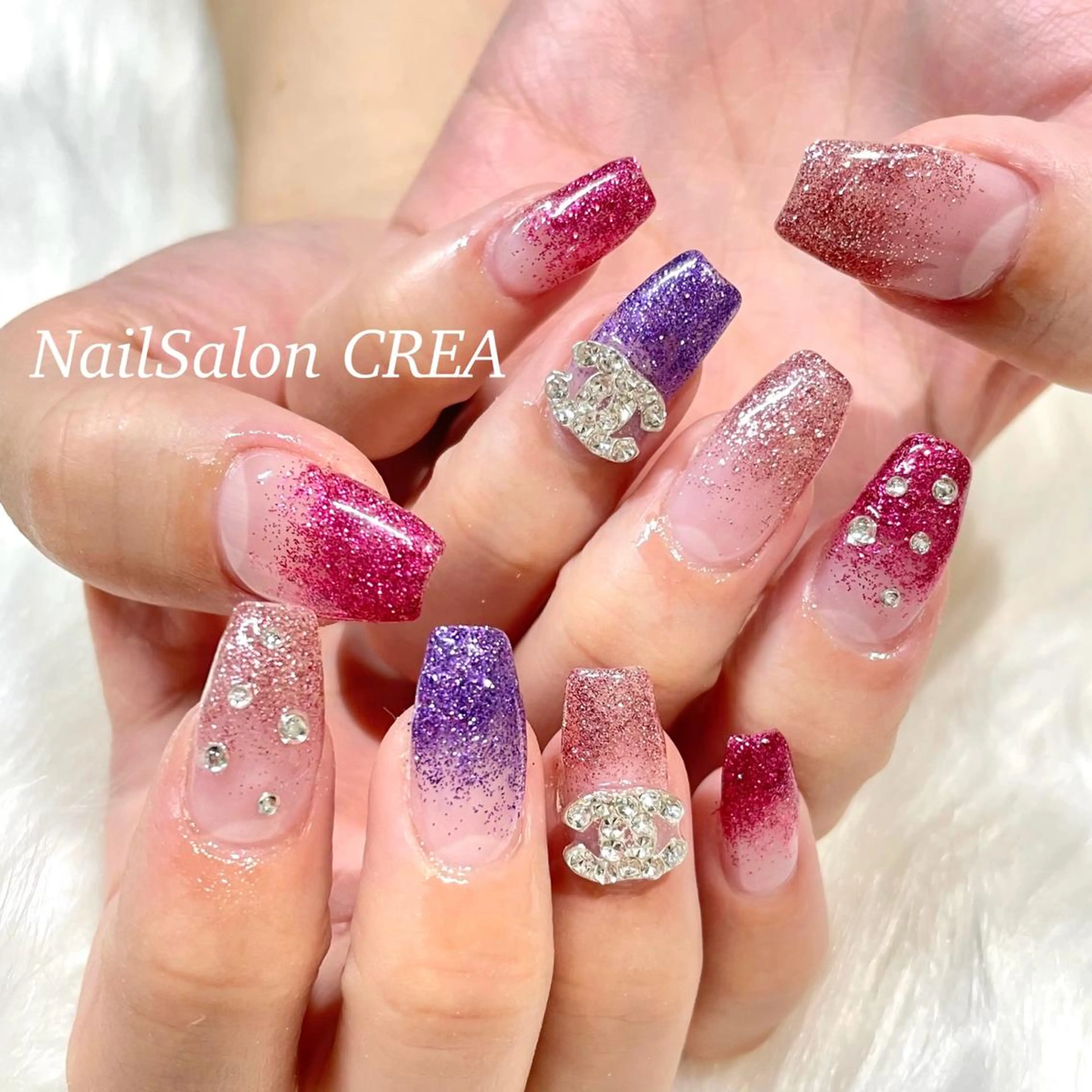 ネイル ストーンネイル ハンドネイル NailSalon CREAのネイルデザイン