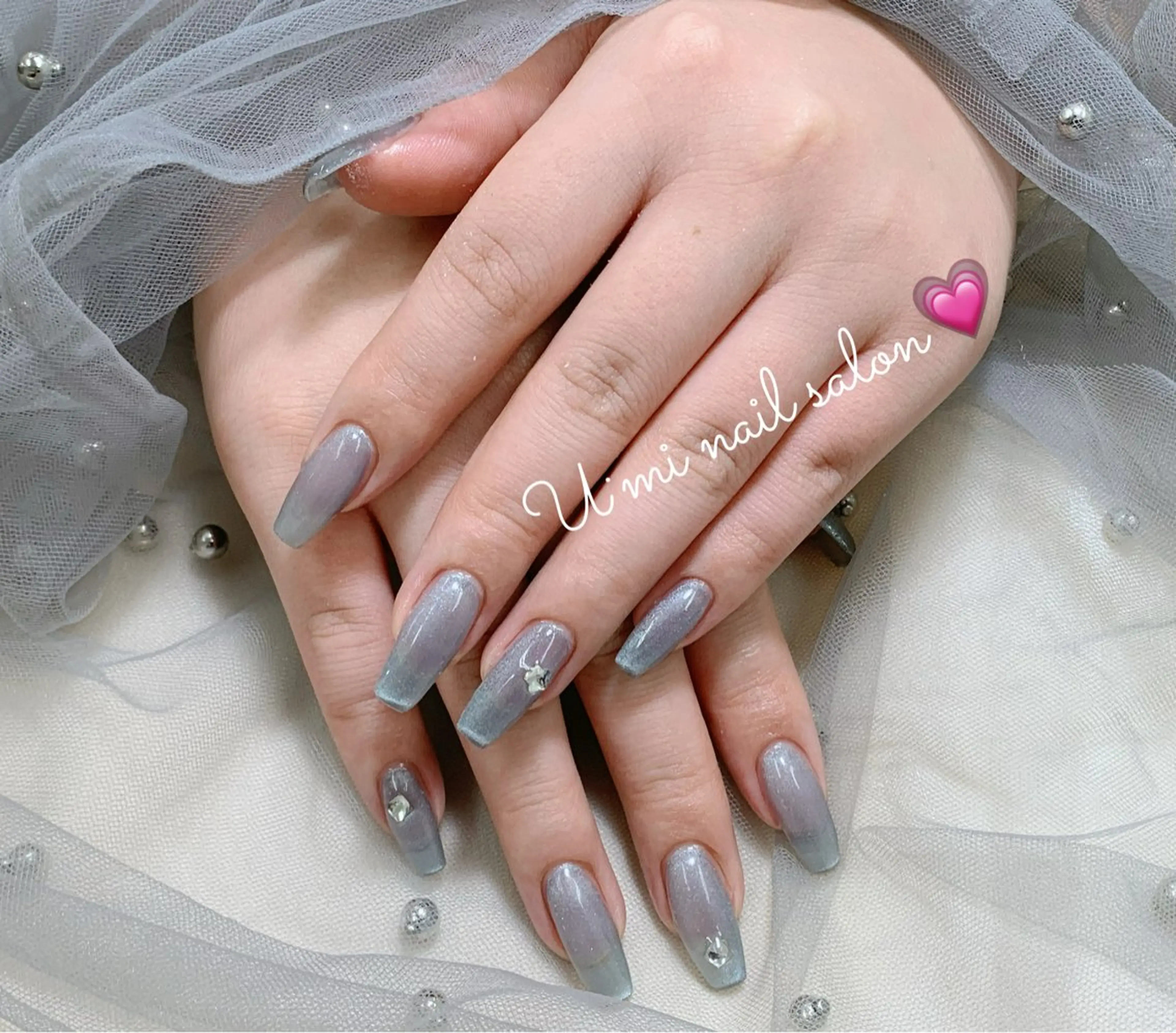 ネイル マグネットネイル マグネットワンカラー ワンカラーネイル U·Mi nail salon所属・U·Mi 上野御徒町容のネイルデザイン