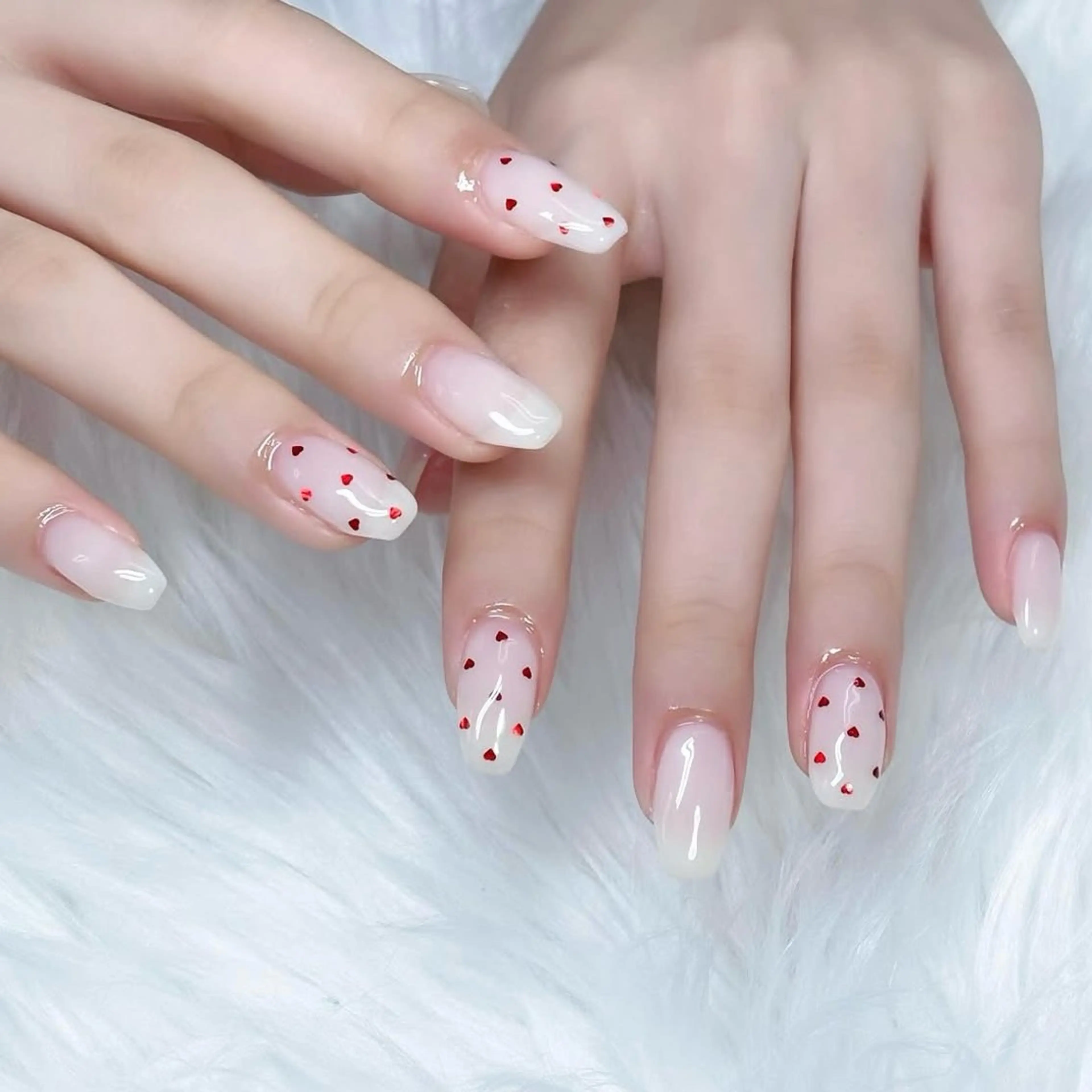 ネイル ハート 赤色 ハンドネイル 中野駅徒歩1分 ミオのネイルデザイン