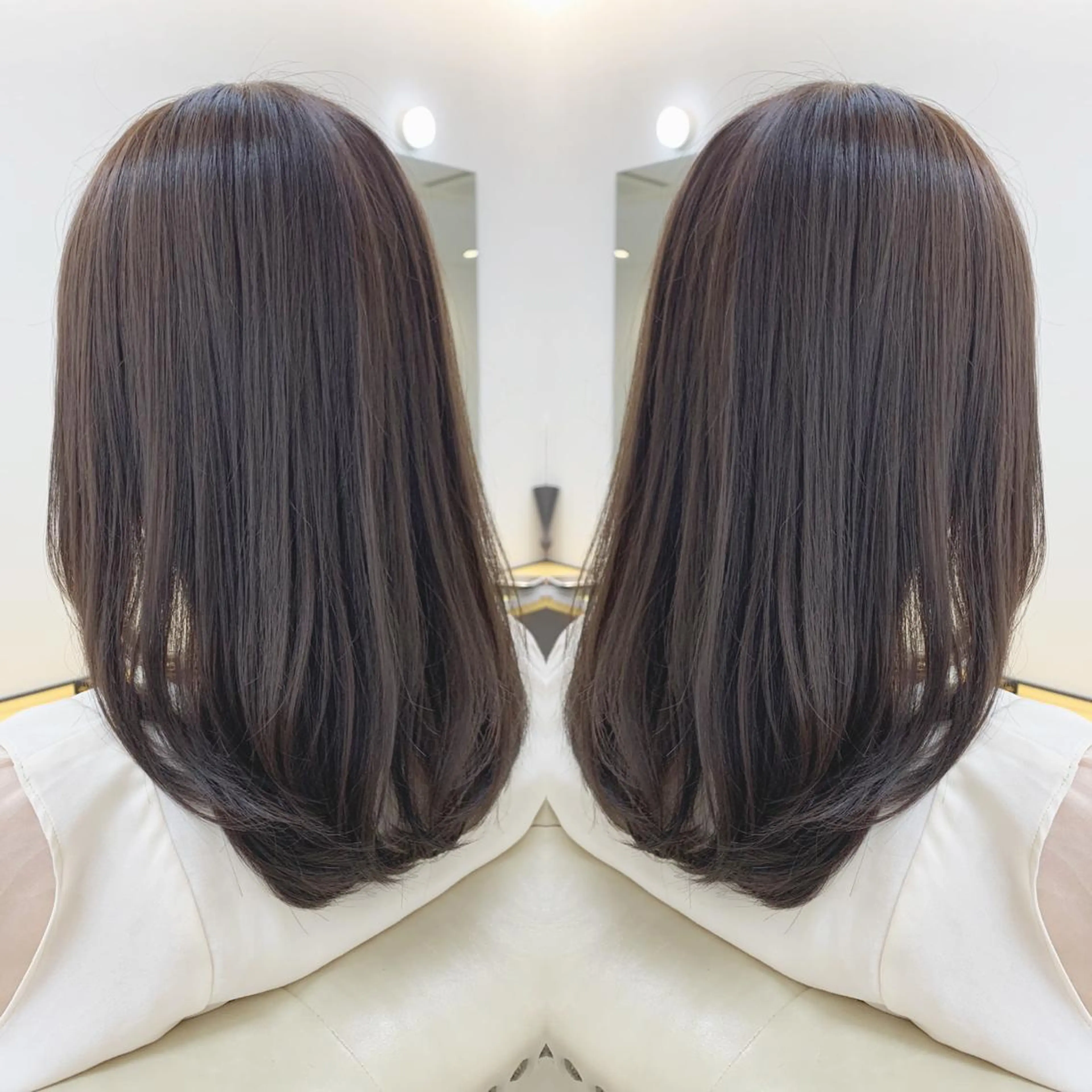 セミロング 髪質改善 カット ヘアカラー 縮毛矯正 トリートメント H所属・H (エイチ) 烏丸御池店のヘアスタイル