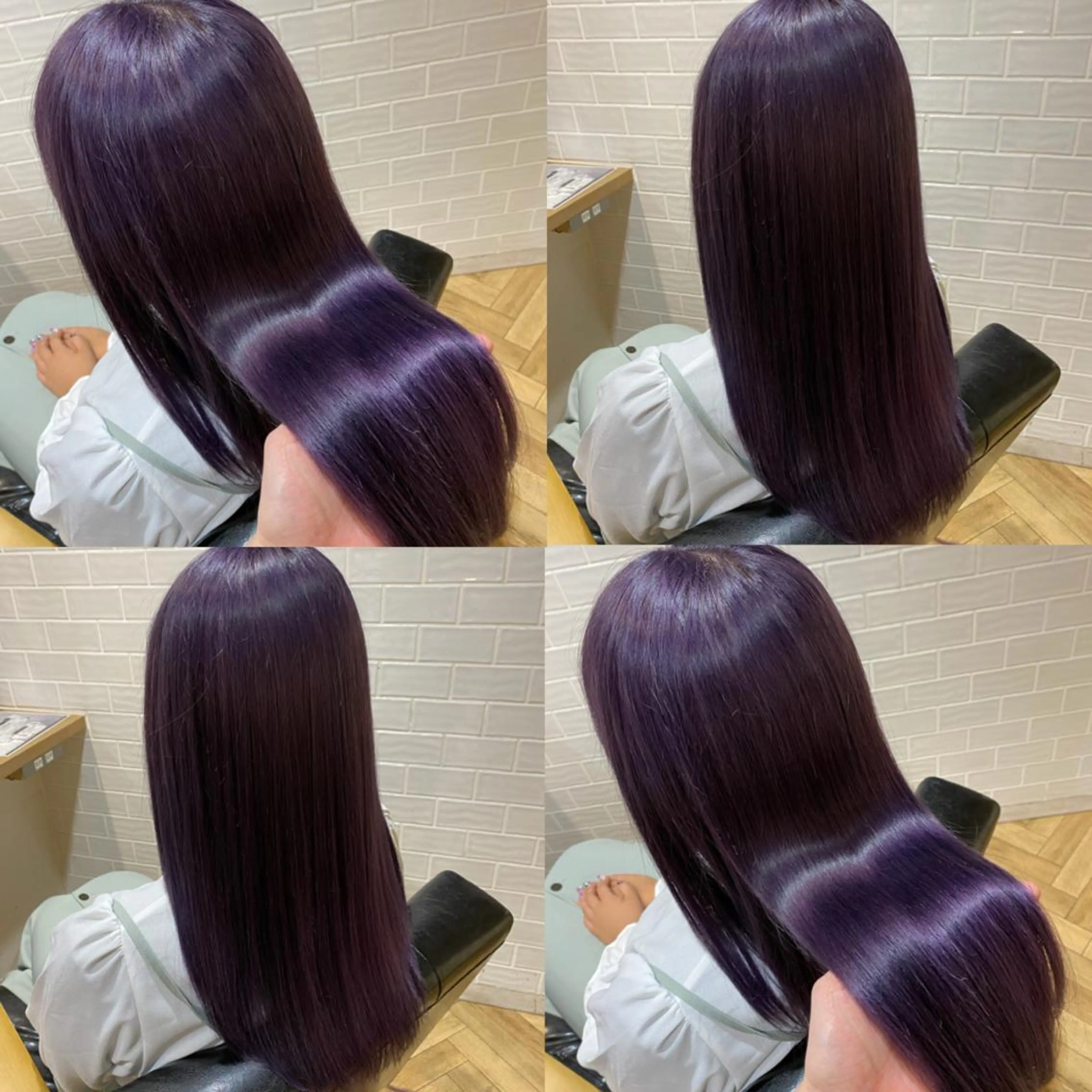 ロング カラー ラベンダーカラー 艶カラー/韓国顔周り 🎀mamiのヘアスタイル