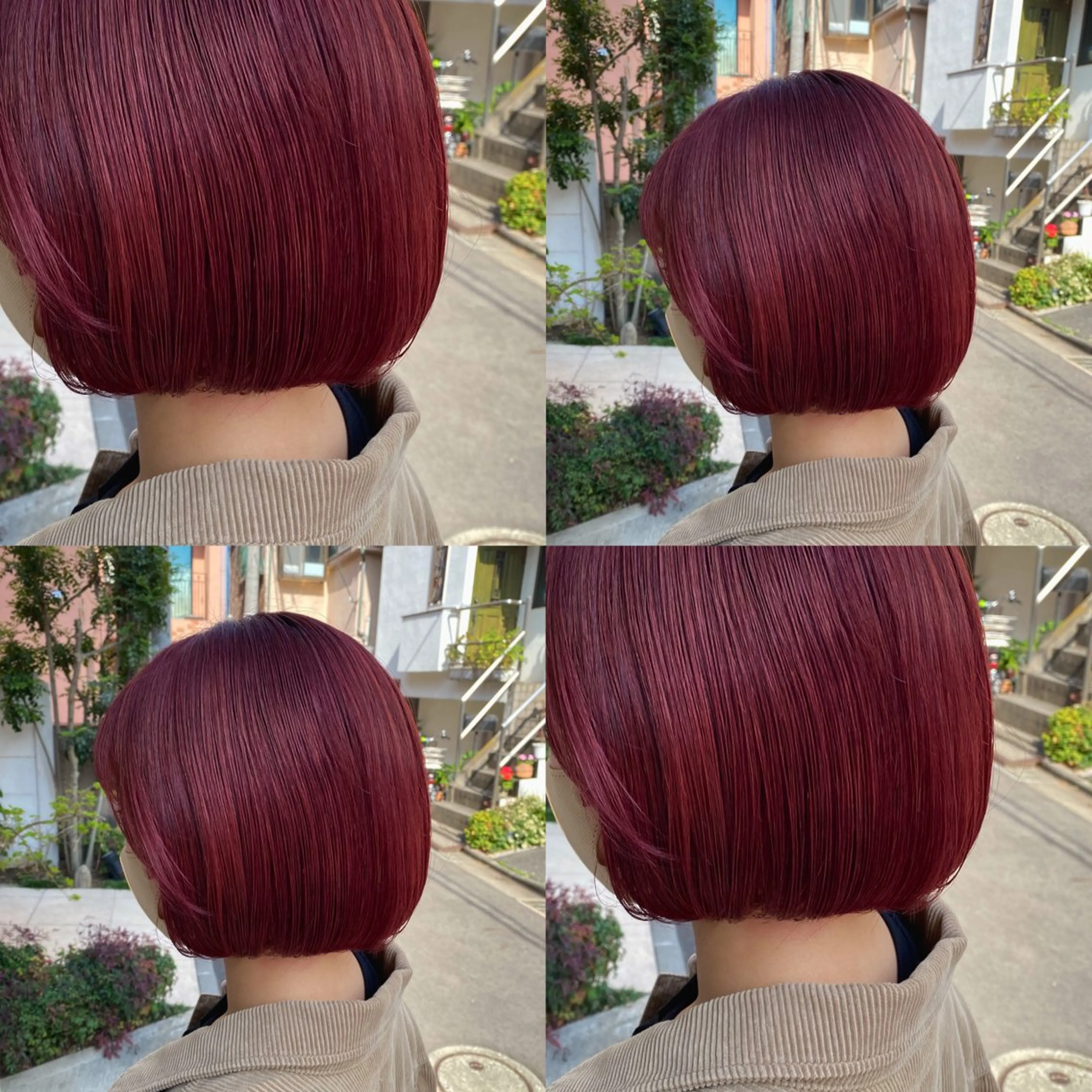 ショート カラー ブリーチ カシス ピンクカラー カット ヘアカラー トリートメント グレージュ/透明感/ 韓国ヘア/RISAのヘアスタイル