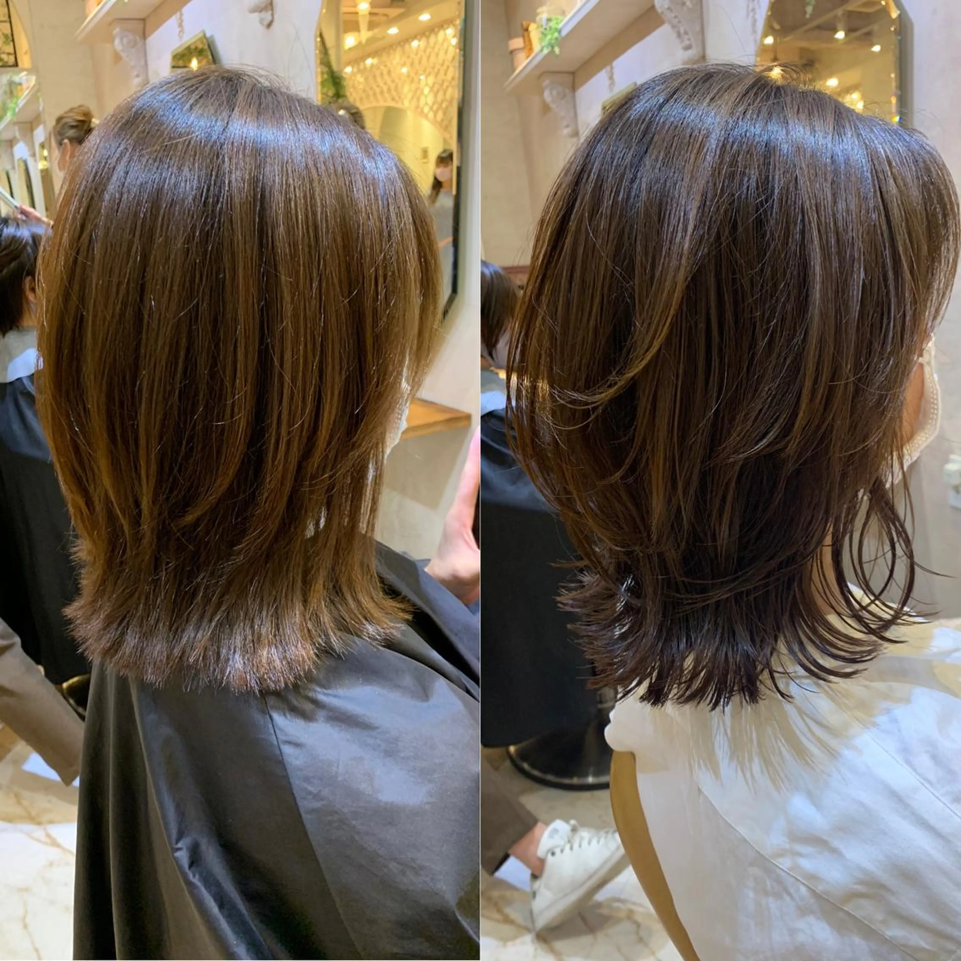 ミディアム くびれヘア レイヤーカット 韓国ヘア/髪質改善 /Harunaのヘアスタイル