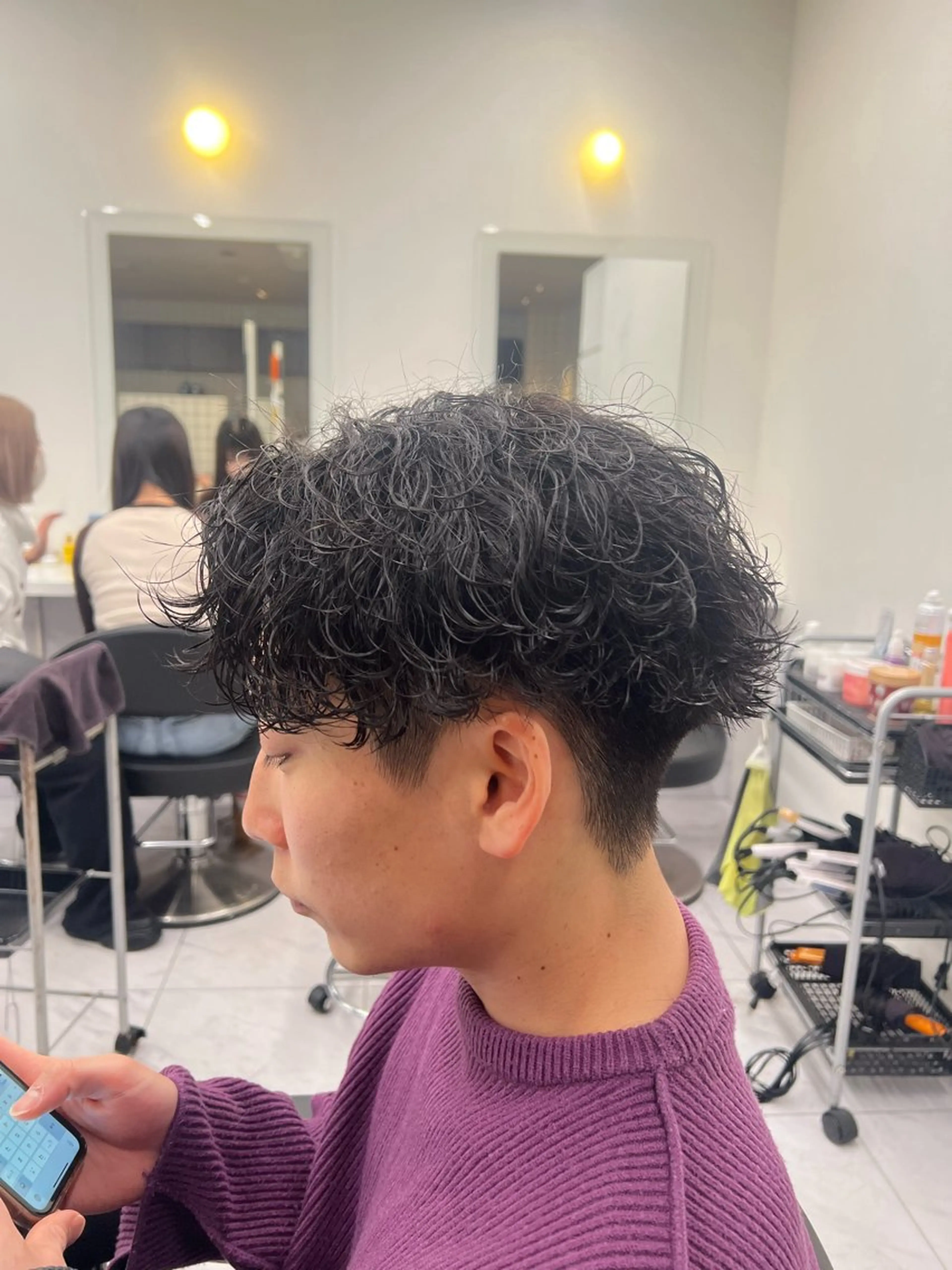 ショート カラー パーマ メンズ カット パーマ 韓国レイヤーカット /REIのヘアスタイル