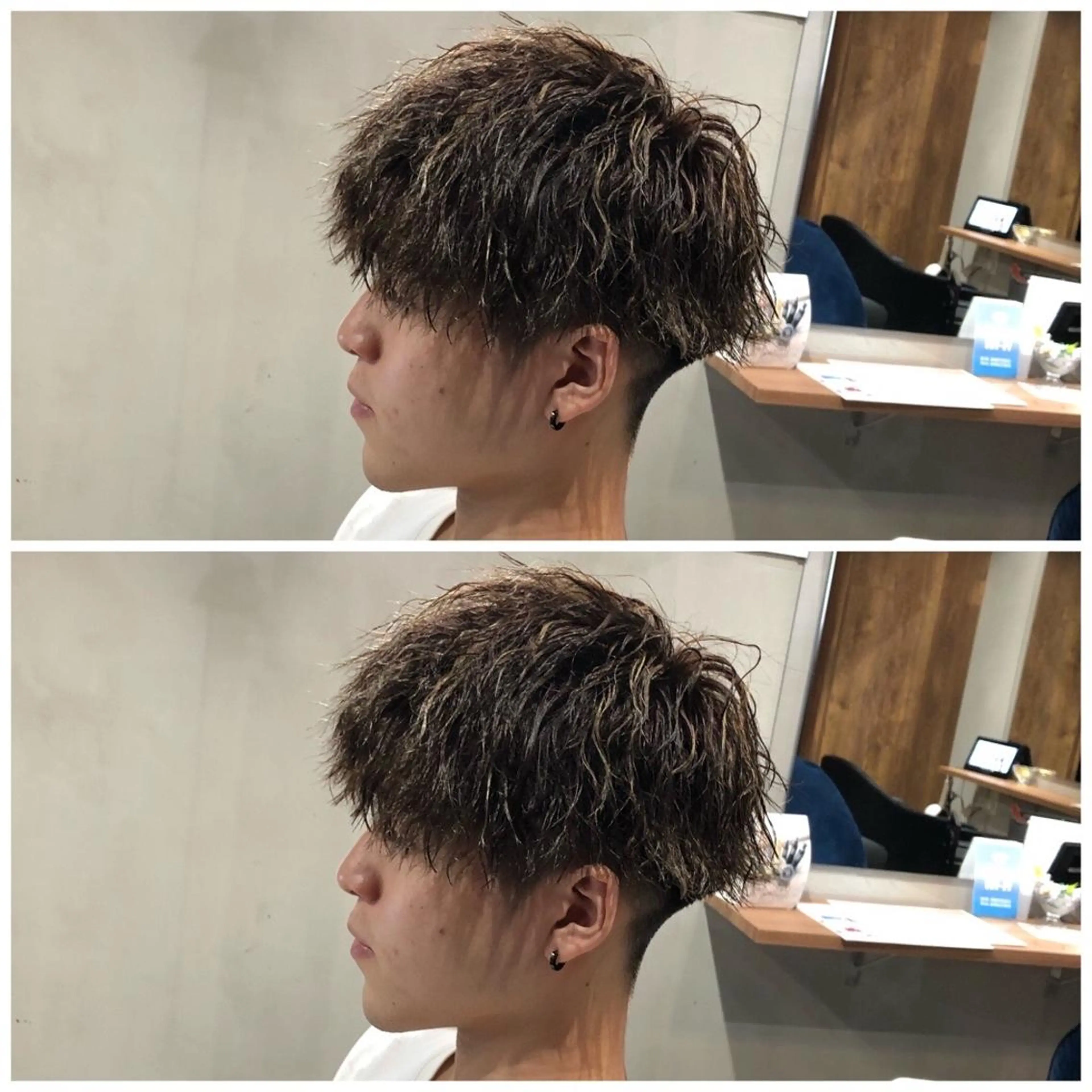 ミディアム ハイライト カット パーマ grapevines所属・榎本 圭のヘアスタイル