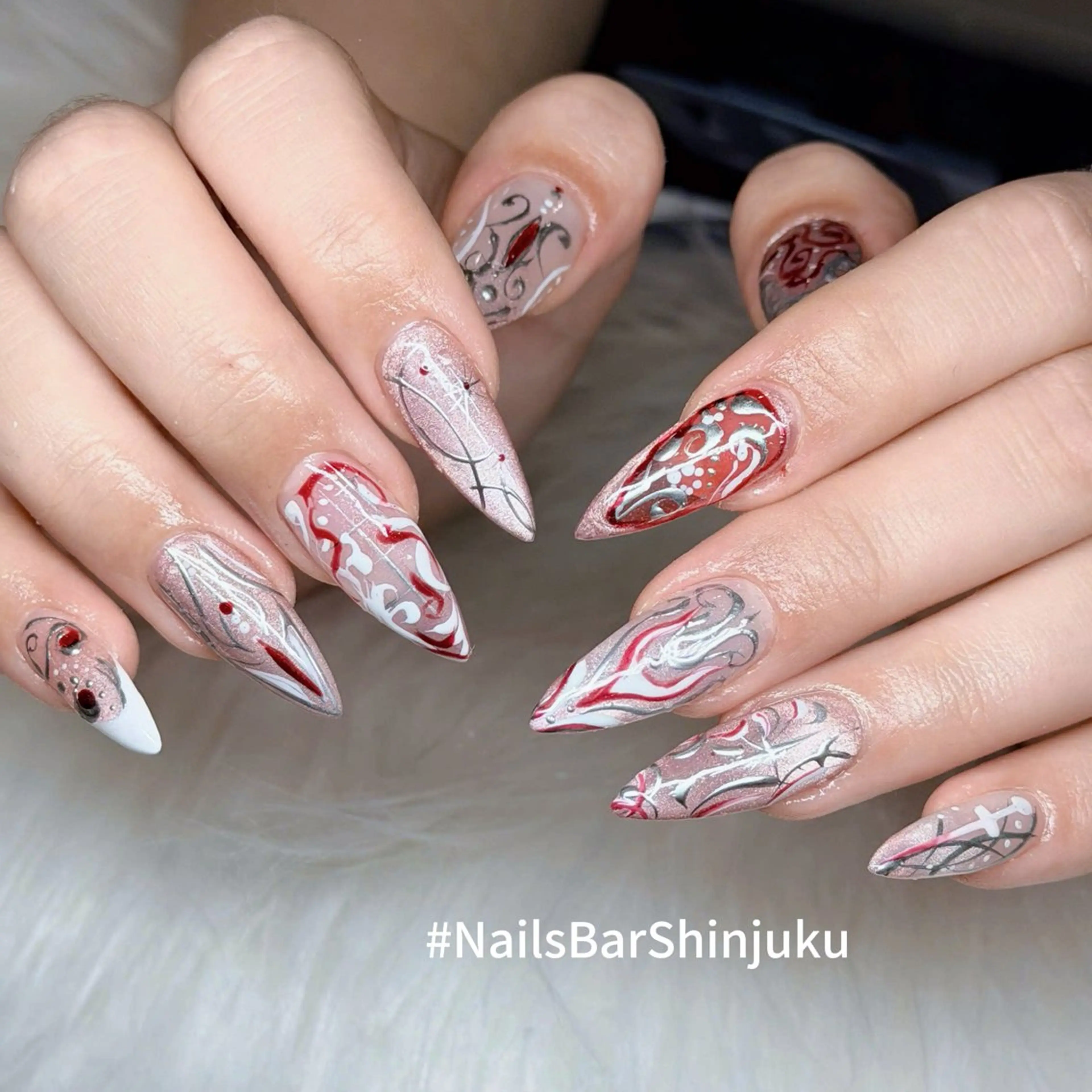 ネイル 長さ出し フレンチネイル ジェルネイル 韓国ネイル ロングネイル NAILS BAR SHINJUKUのネイルデザイン