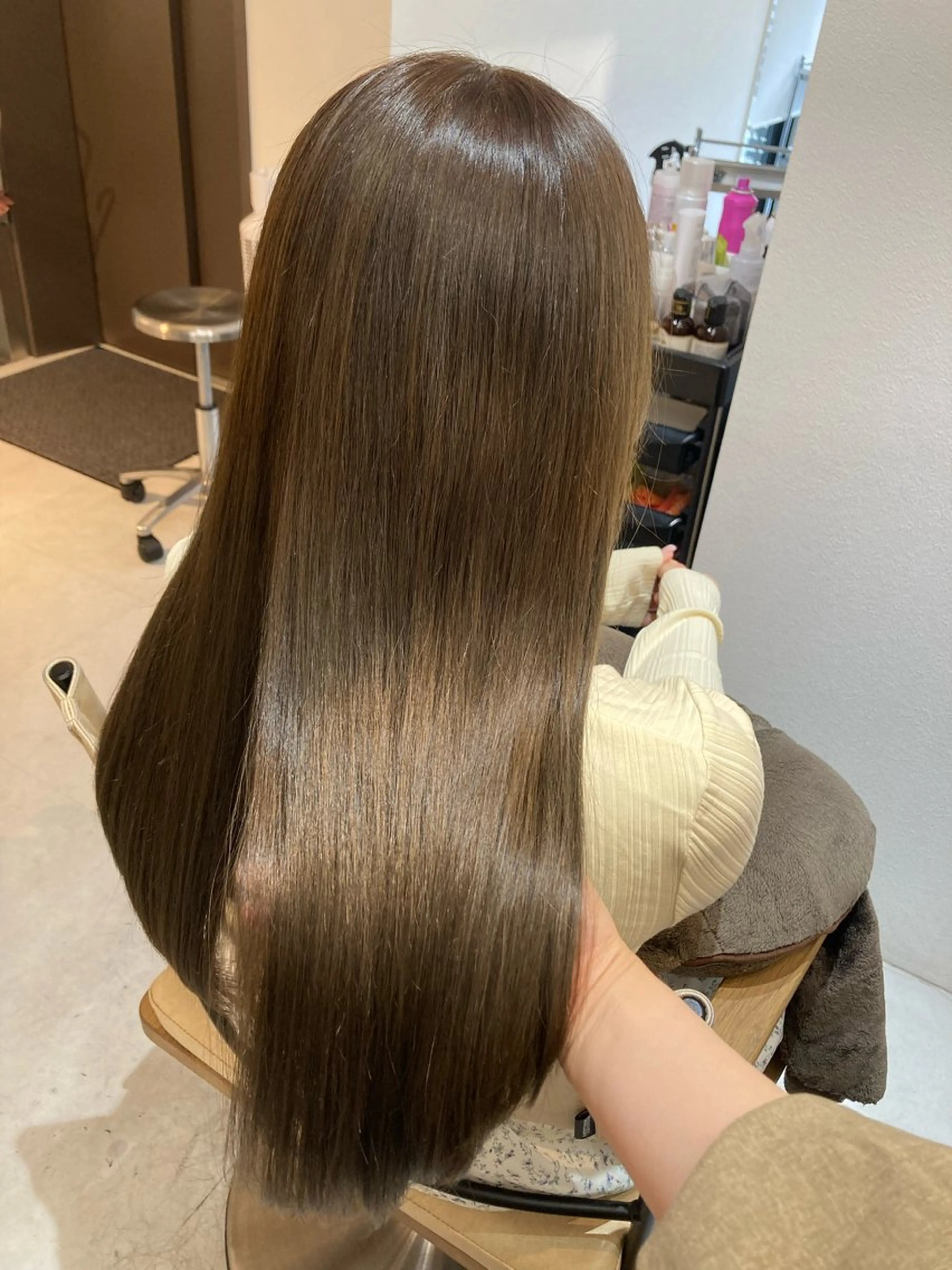 ロング カット ヘアカラー トリートメント ✨色持ちの良い艶 カラー✨蟹江真世のヘアスタイル