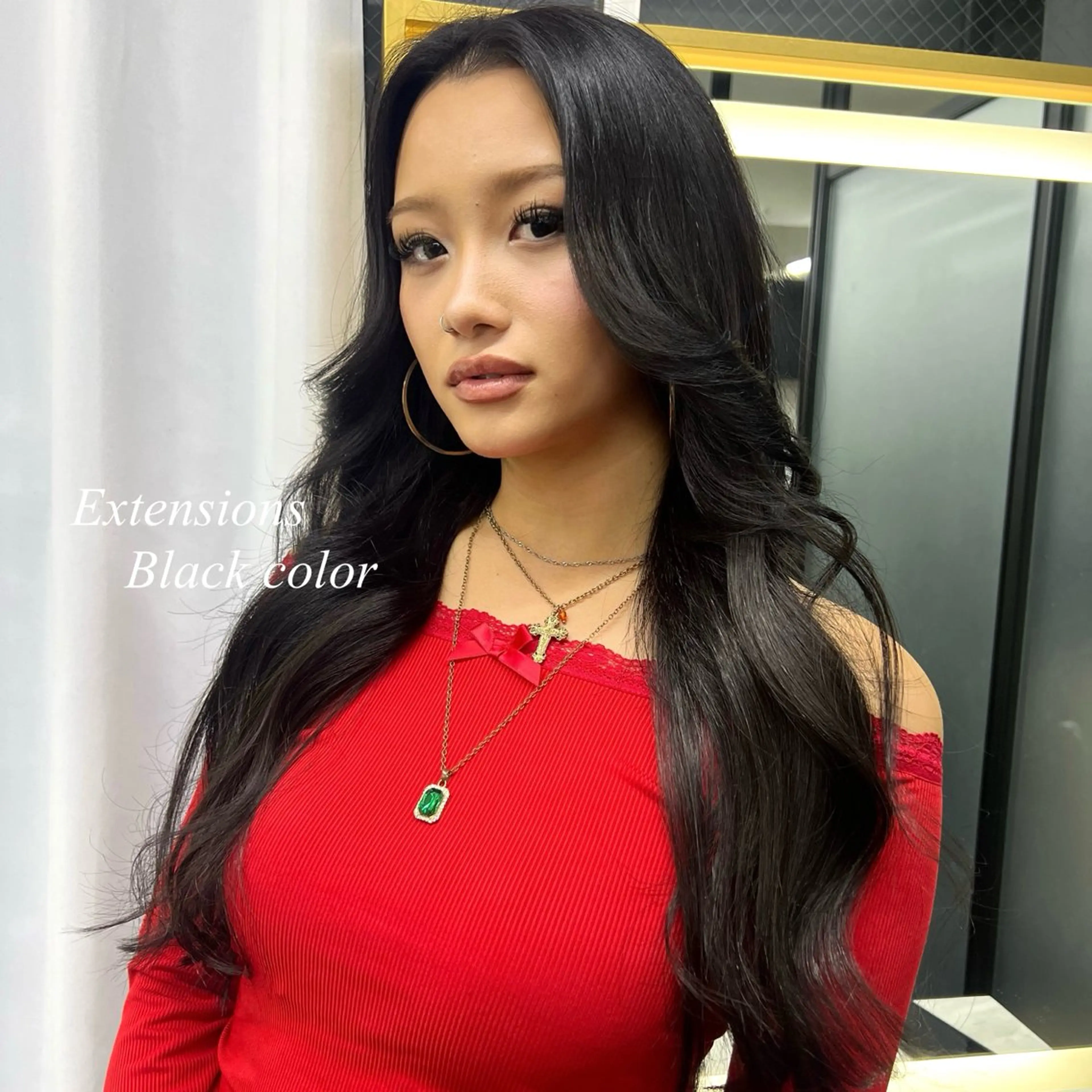 ロング カラー シールエクステ ハイトーンカラー エクステ ヘアカラー エクステ シールエクステ特化 ハイトーン、NANAのヘアスタイル