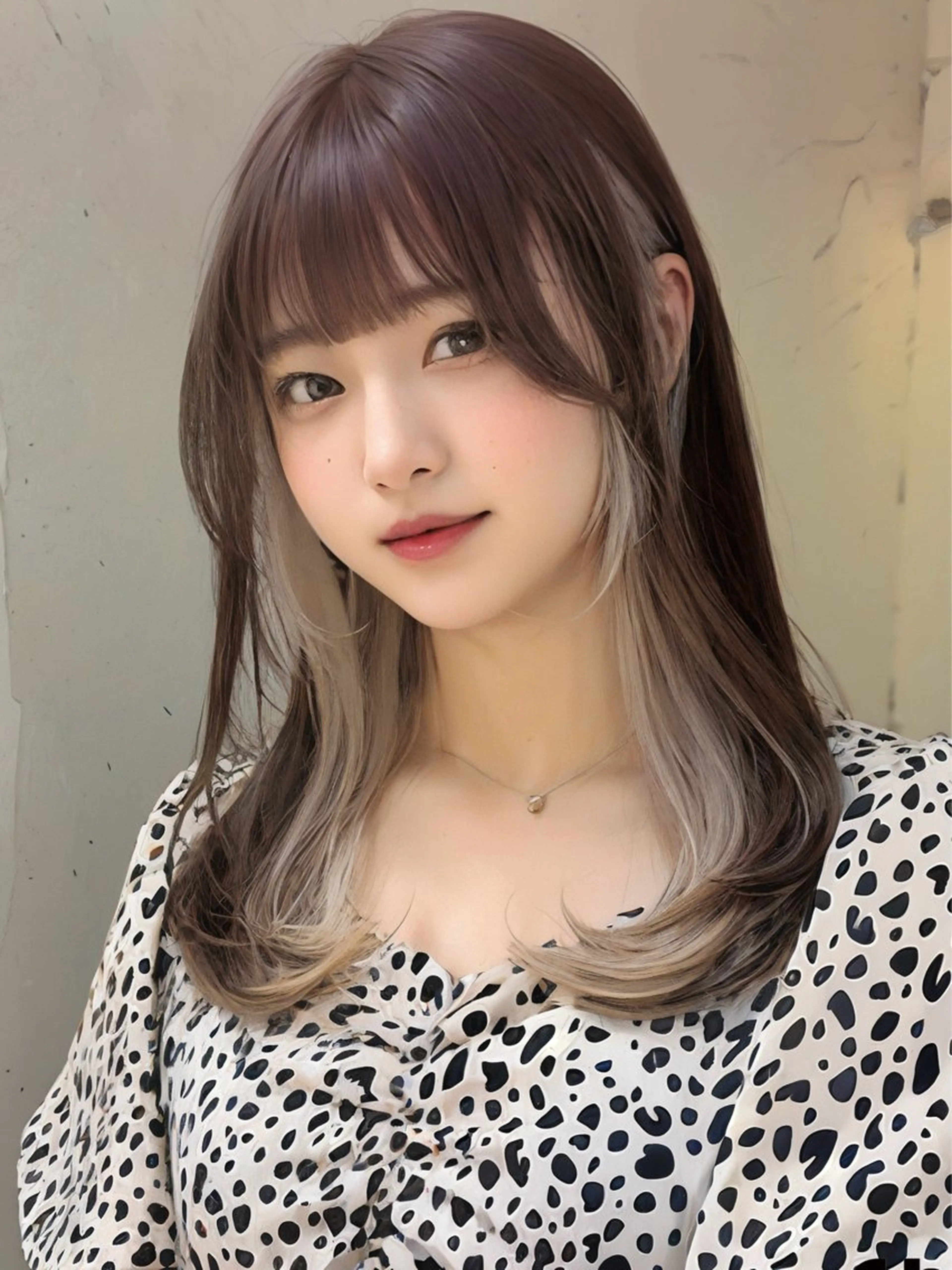 セミロング カラー ベージュカラー ブラウンカラー イヤリングカラー インナーカラー 韓国風ヘア カット ヘアカラー インナーカラー/レイ ヤーカット♡/マキシのヘアスタイル