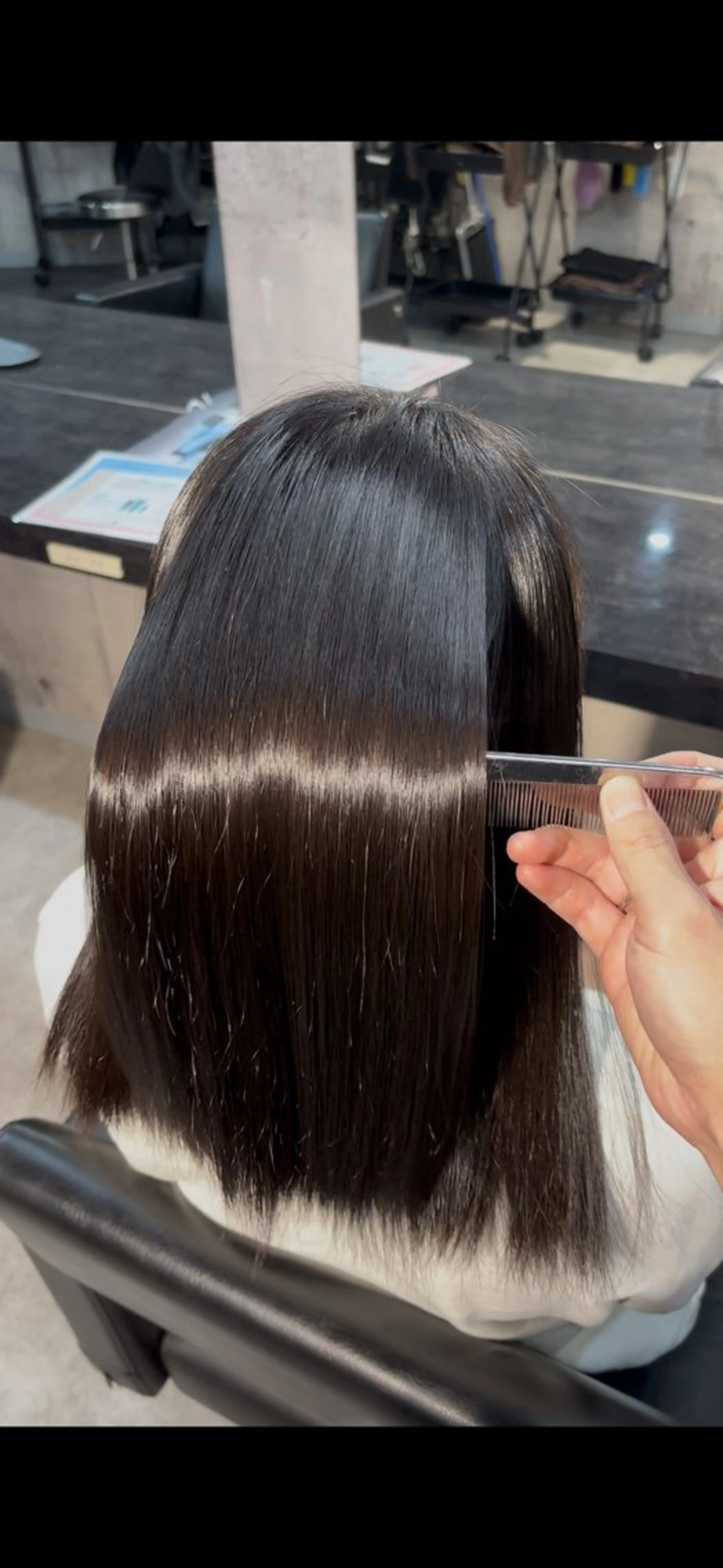 ミディアム 縮毛矯正 縮毛矯正 溝渕朋也 /髪質改善ストレートのヘアスタイル