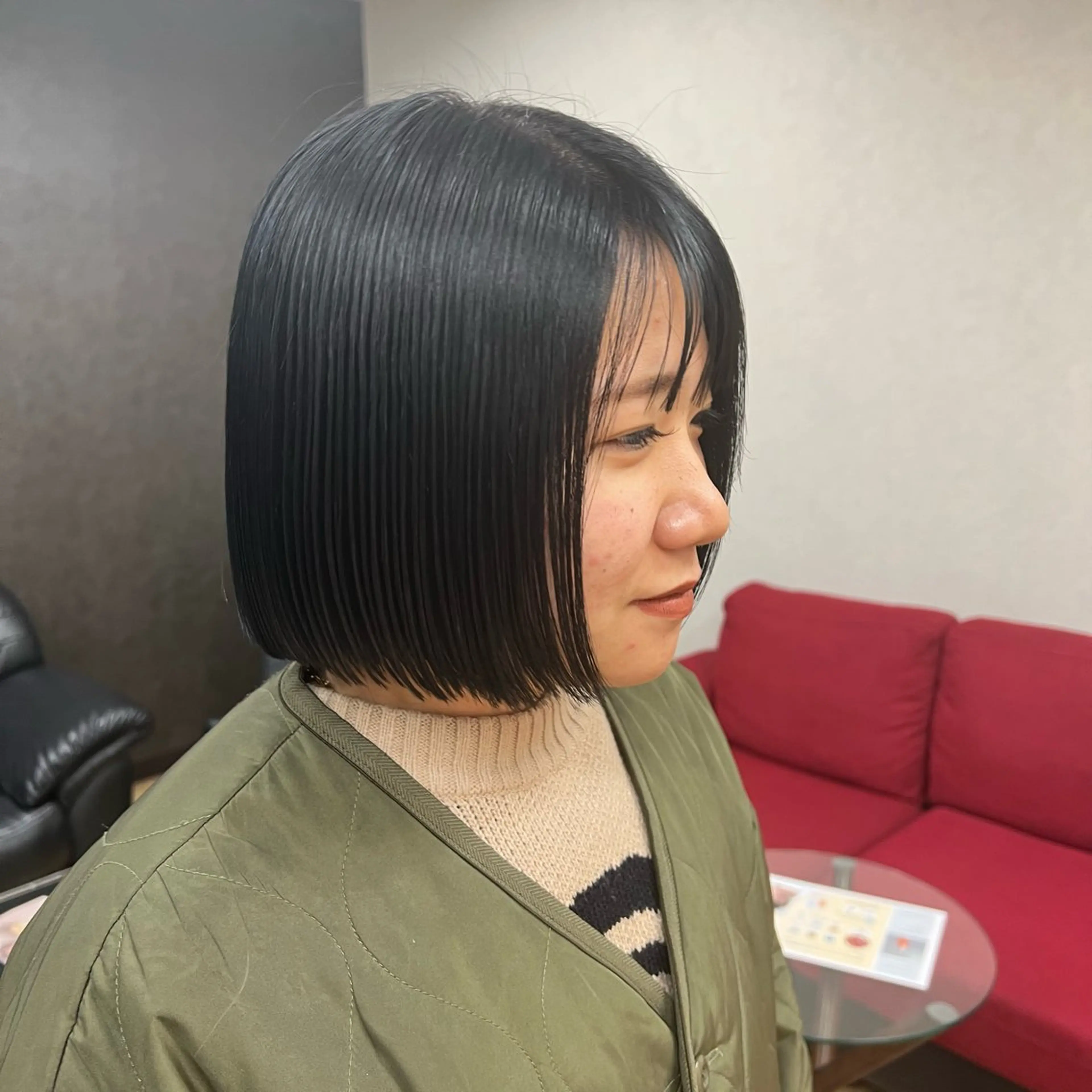 ミディアム カット ヘアカラー ボブ／ストレート🎀 harukaのヘアスタイル