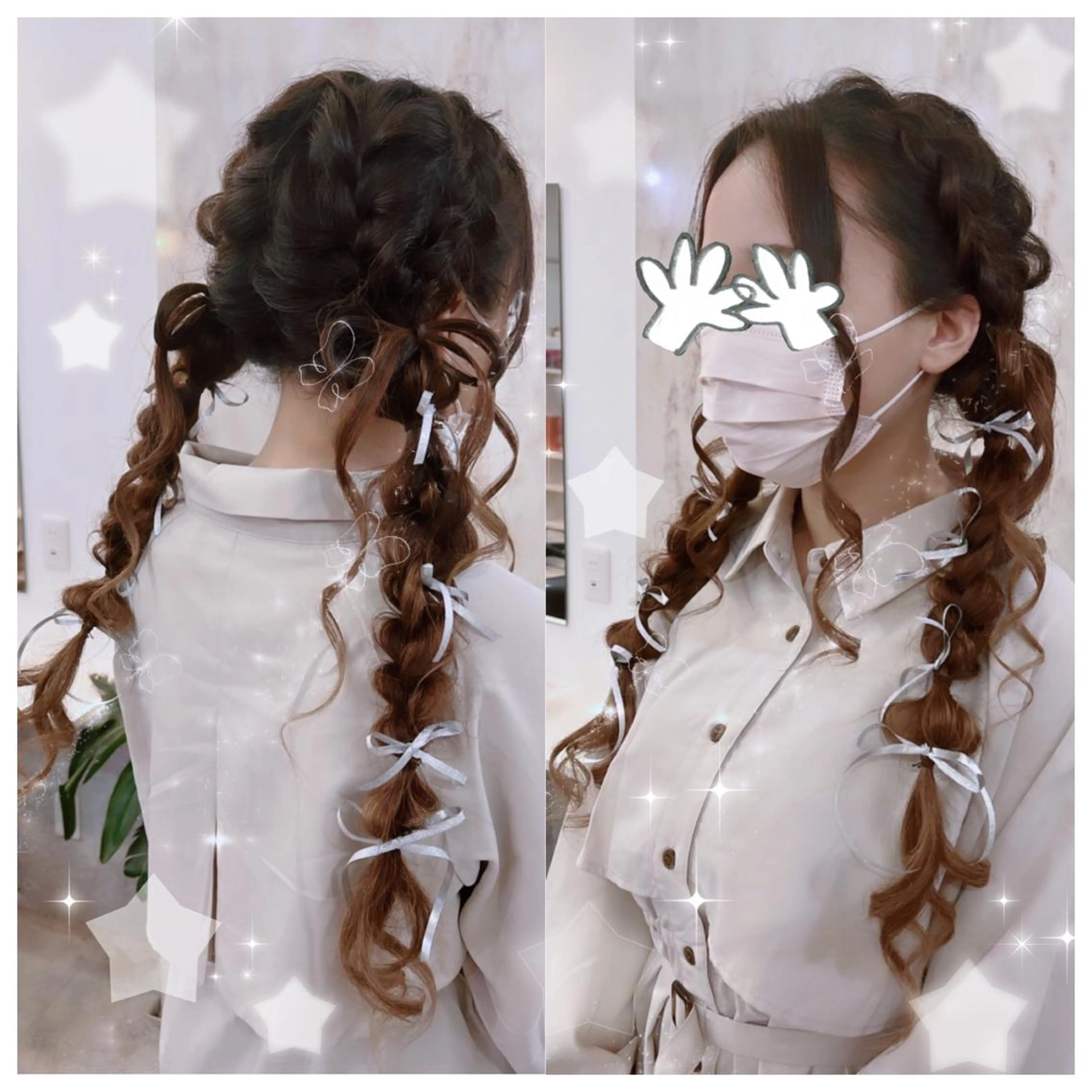 ヘアアレンジ 結婚式・ブライダル シールエクステ エクステ ウルフカット セキグチ💞 lilaのマツエク・マツパデザイン