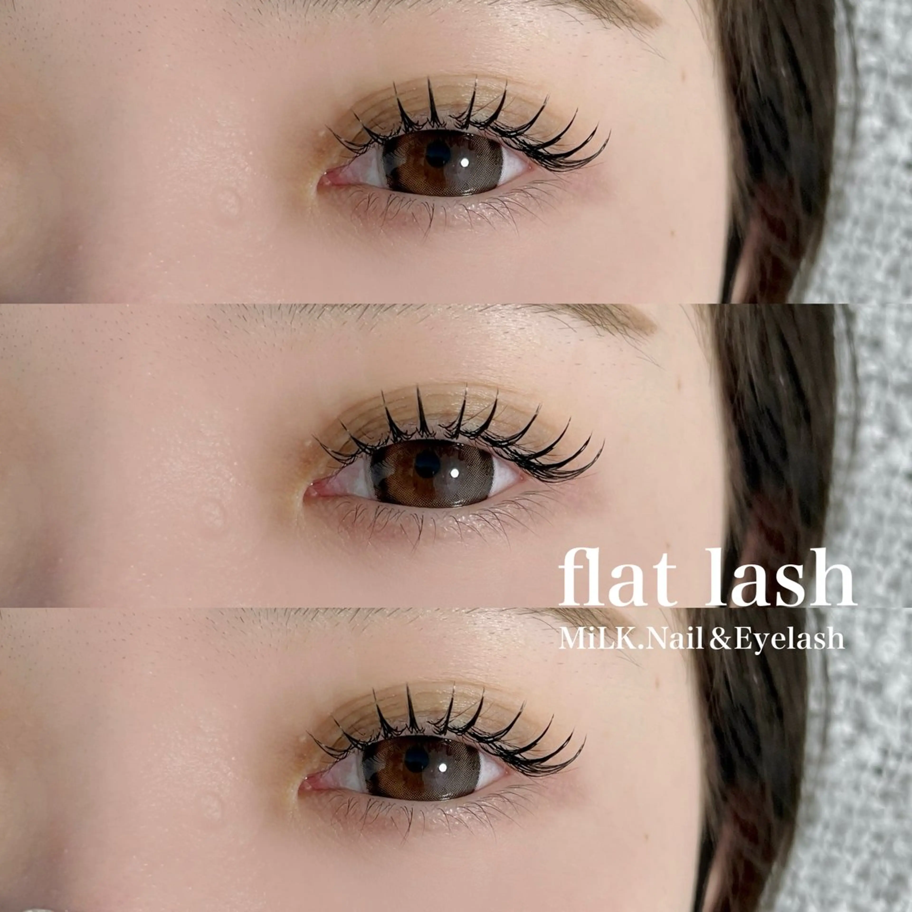 マツエク・マツパ フラットラッシュ MiLK. Nail&Eyelash所属・MiLK. wakaのマツエク・マツパデザイン