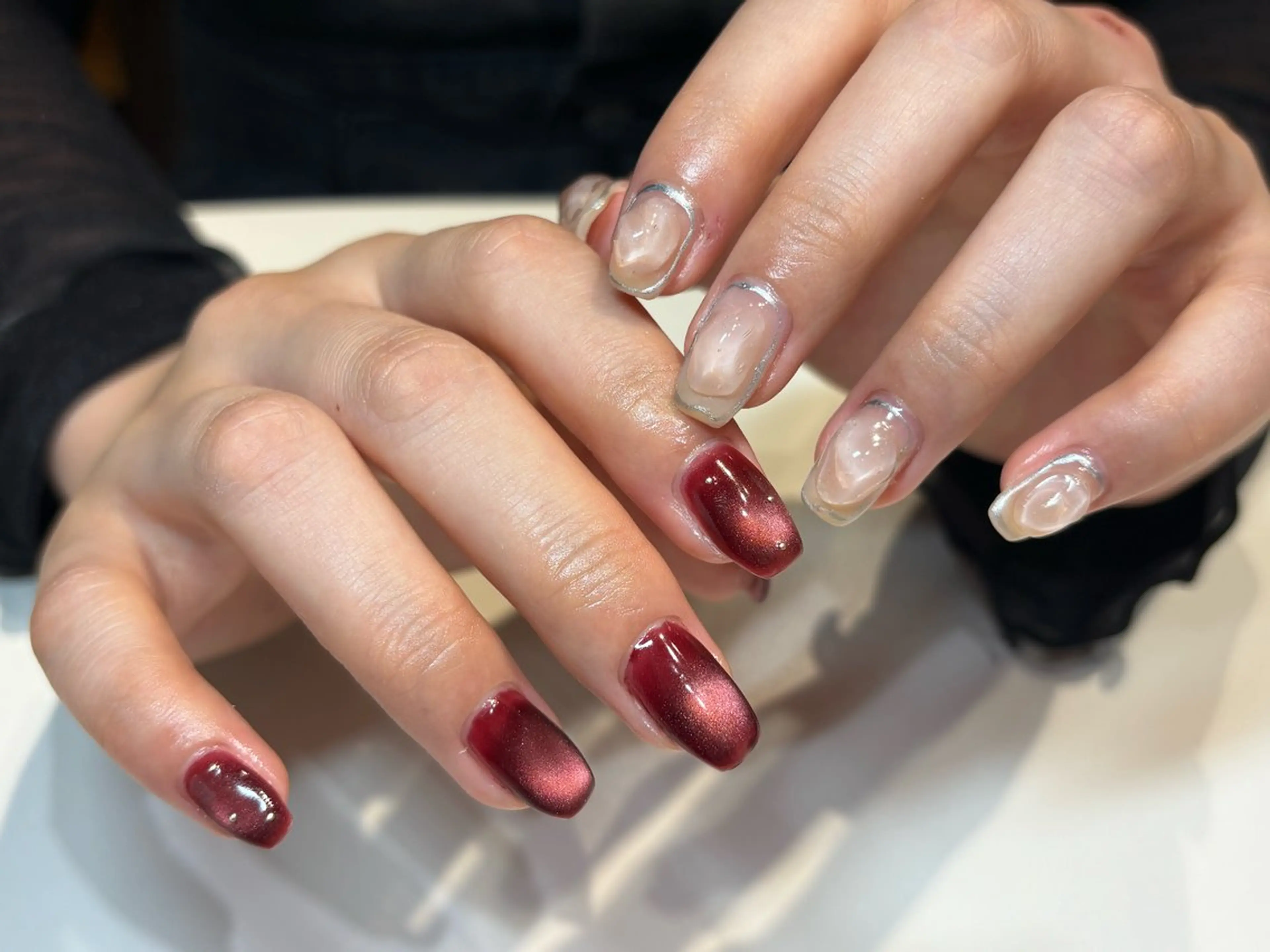 ネイル フットネイル フレンチネイル ジェルネイル グラデーション マグネットネイル ハンドネイル ヘアー.ネイル二刀流 misa🫧のヘアスタイル