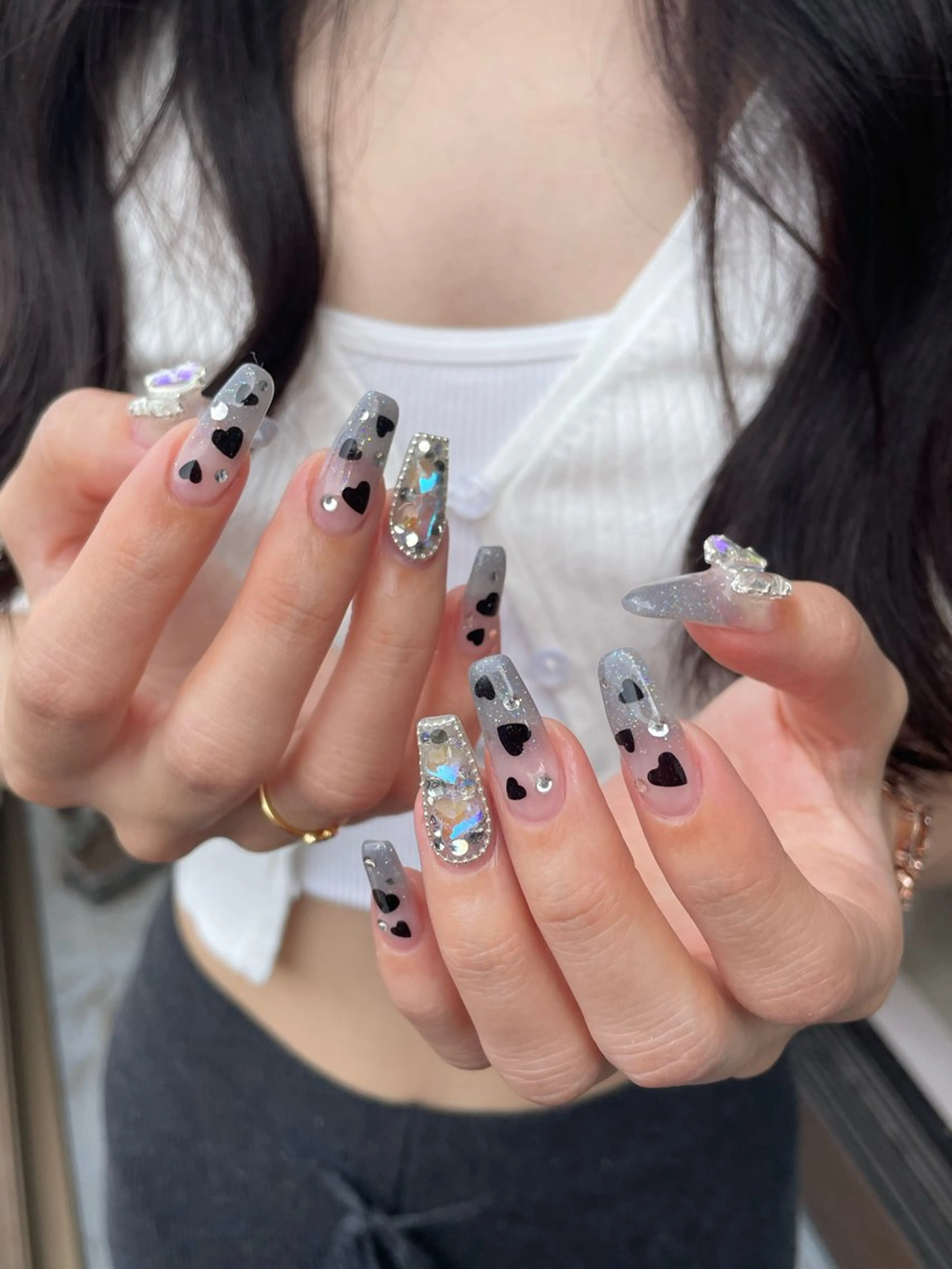 ネイル クリアネイル フラワーネイル フレンチネイル ジェルネイル ガーリー nailist. sayaのネイルデザイン