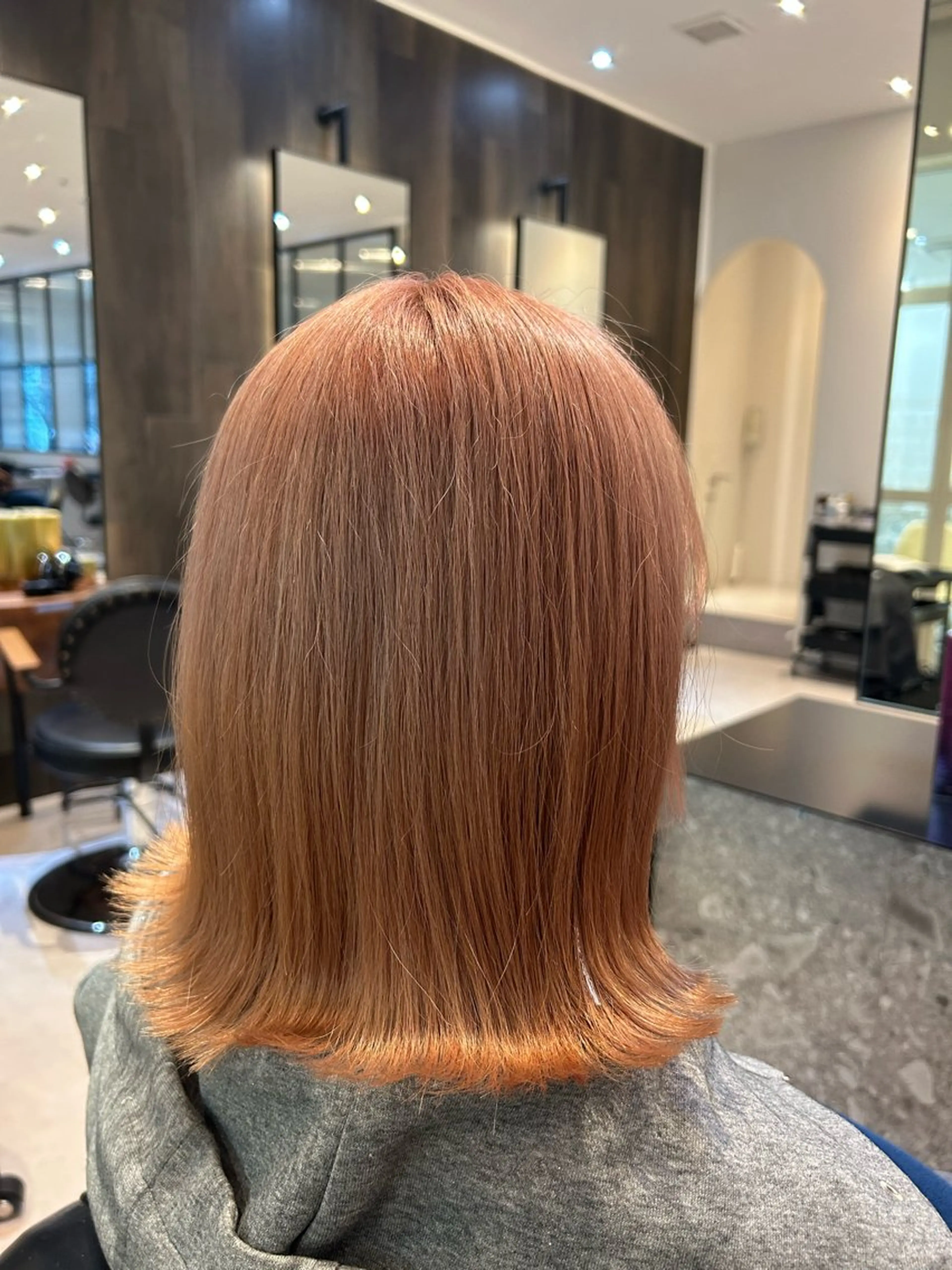 ミディアム カラー ヘアアレンジ ピンクカラー カット ヘアカラー トリートメント 縮毛矯正/カット/ 韓国ヘア/蛯原🍤のヘアスタイル