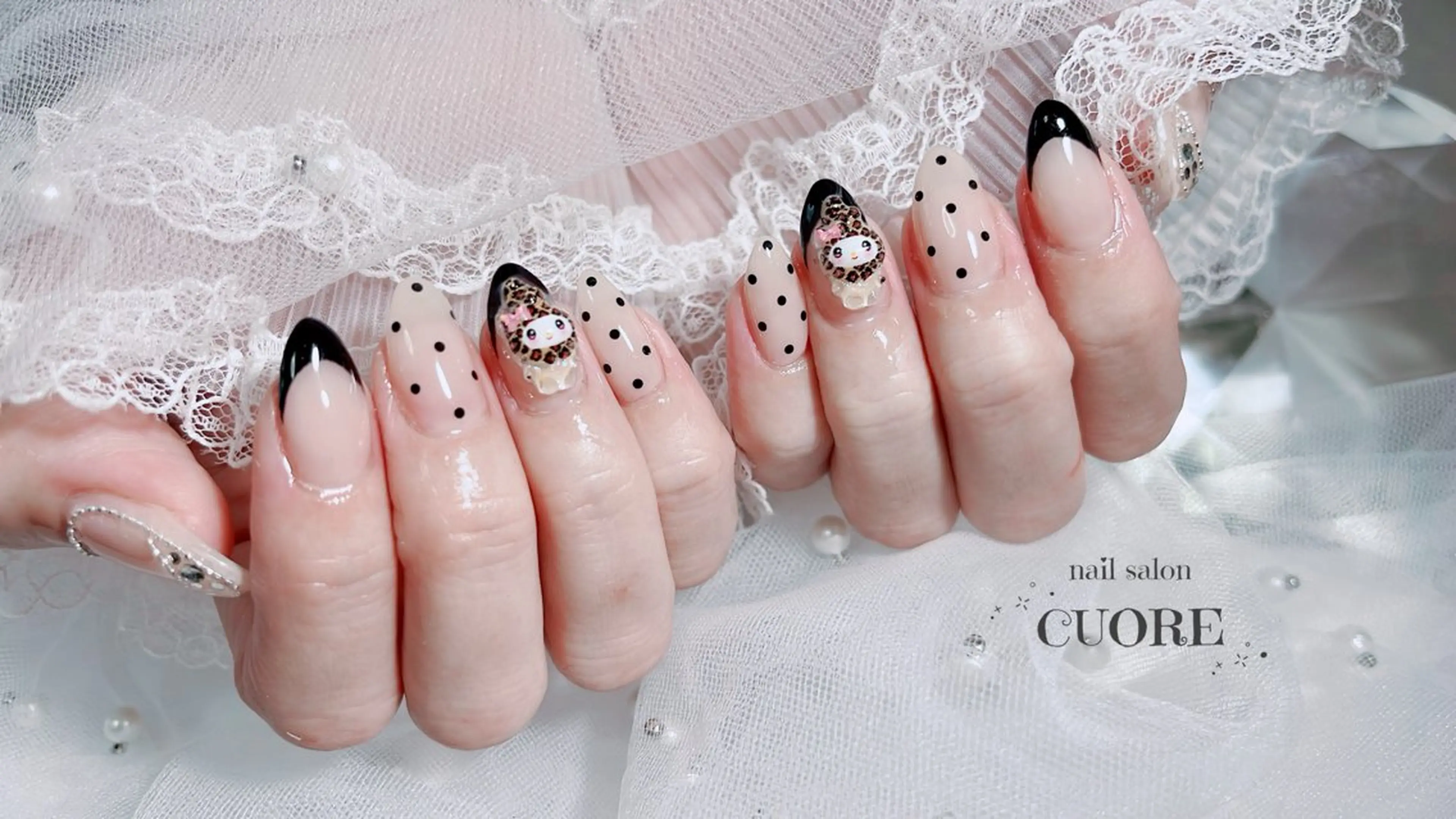 ネイル ドット フレンチネイル ワンホンネイル ハンドネイル CUORE____nail所属・nail salon CUOREのネイルデザイン