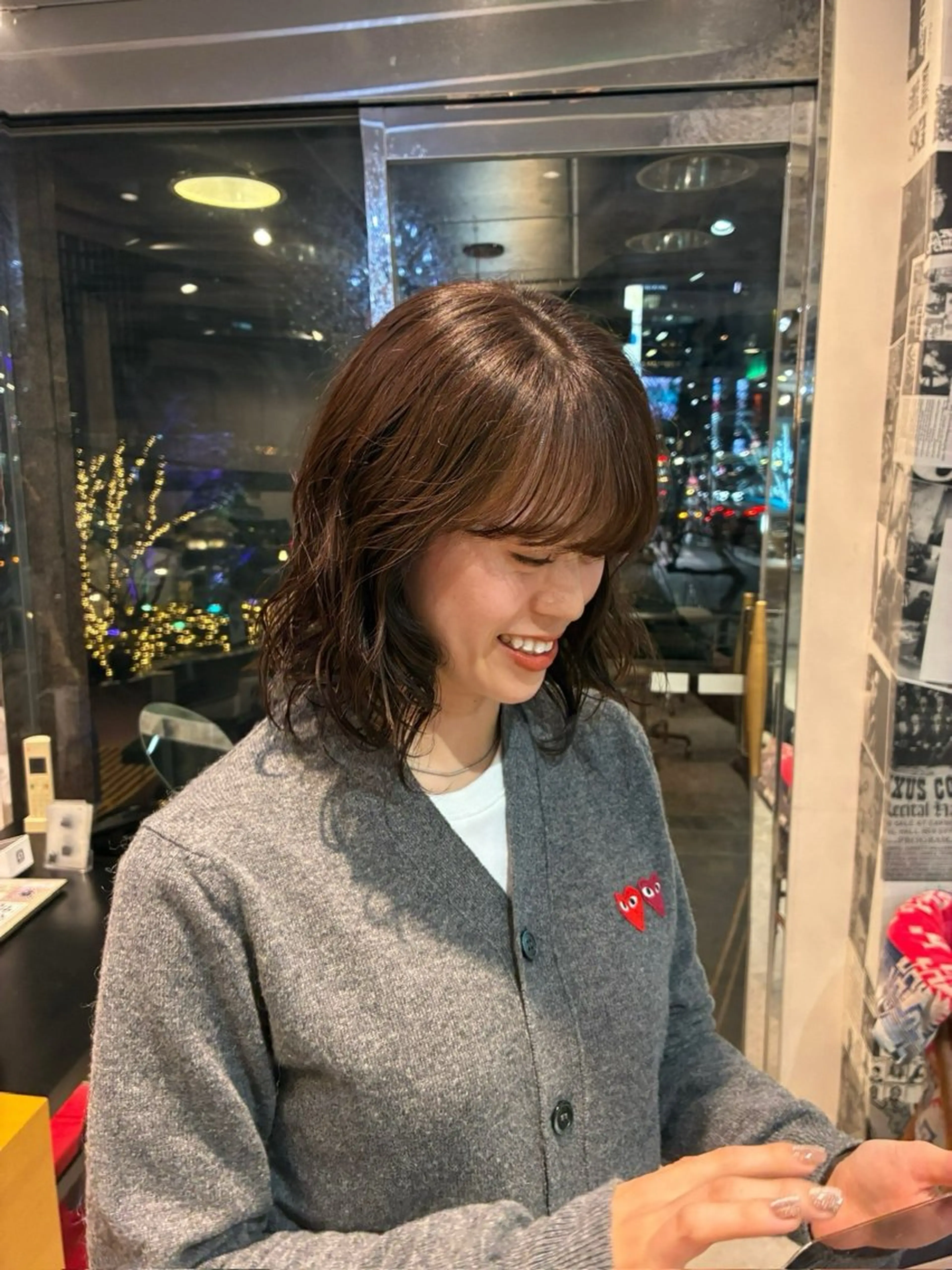 ミディアム カラー パーマ カット パーマ 渋谷/ kannaのヘアスタイル