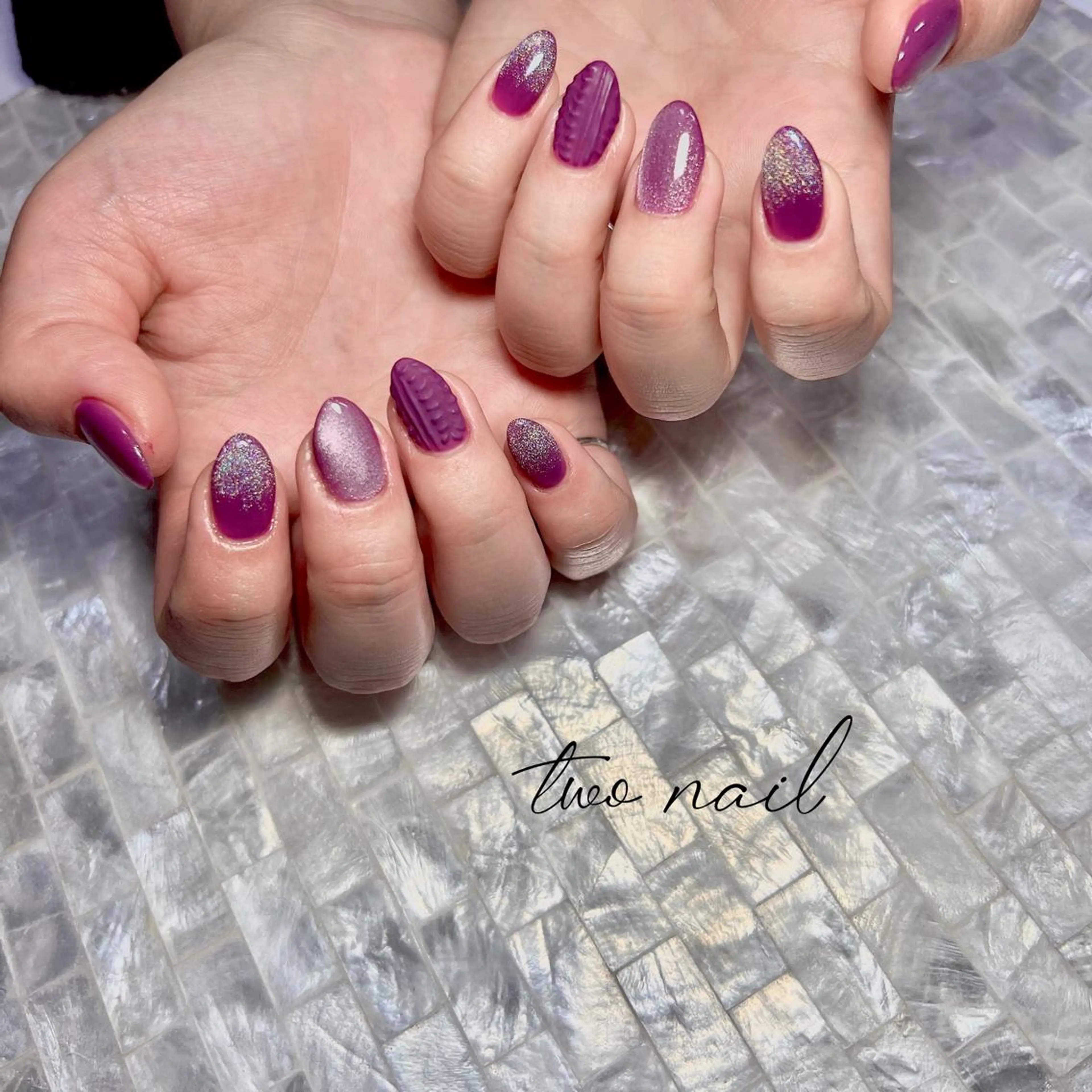 ネイル アートネイル フットネイル ハート マグネットネイル ニュアンスネイル ハンドネイル two nailのネイルデザイン