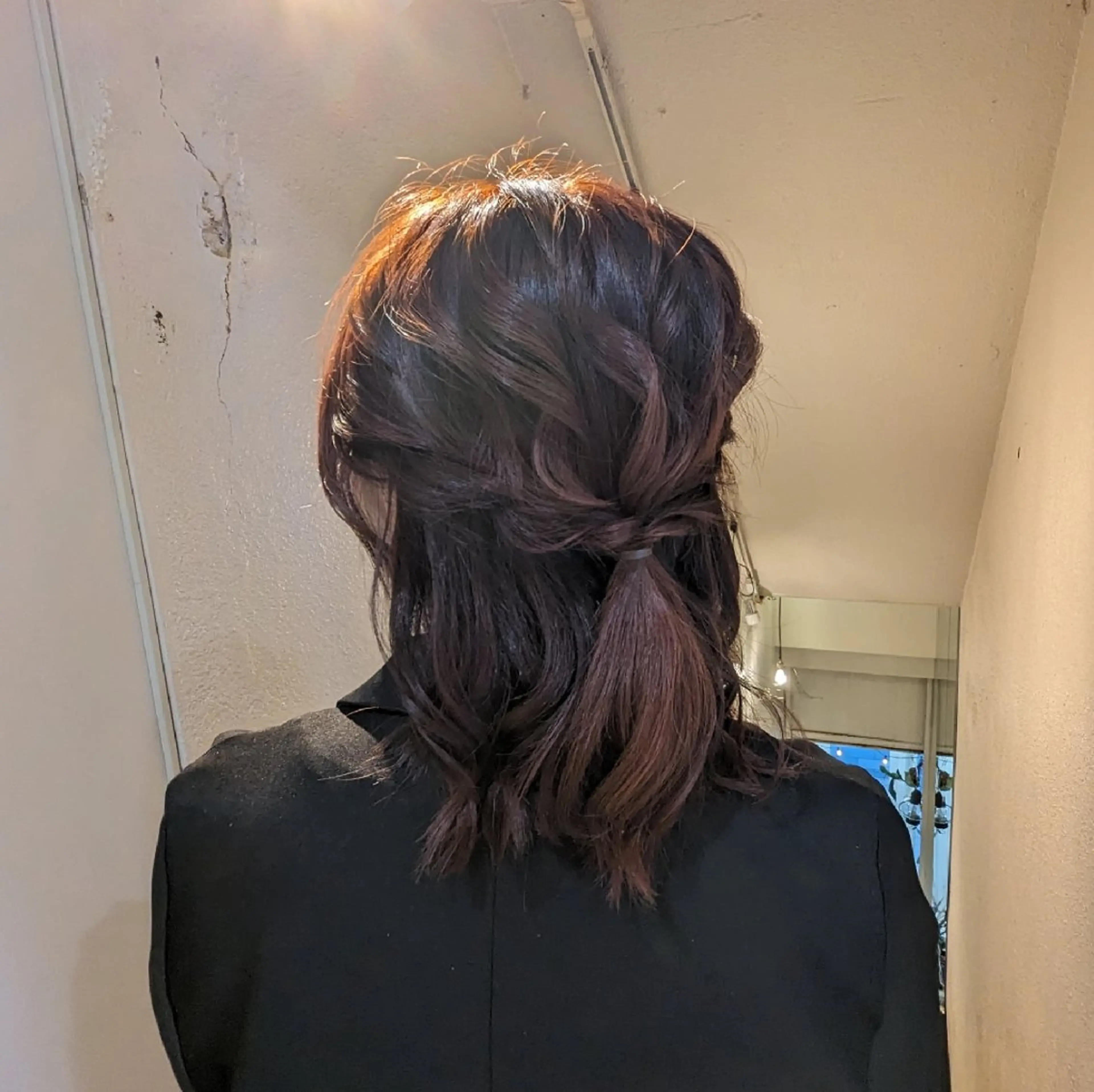 ミディアム ヘアセット 髪質改善/お呼ば れヘア/透明感カラーのヘアスタイル