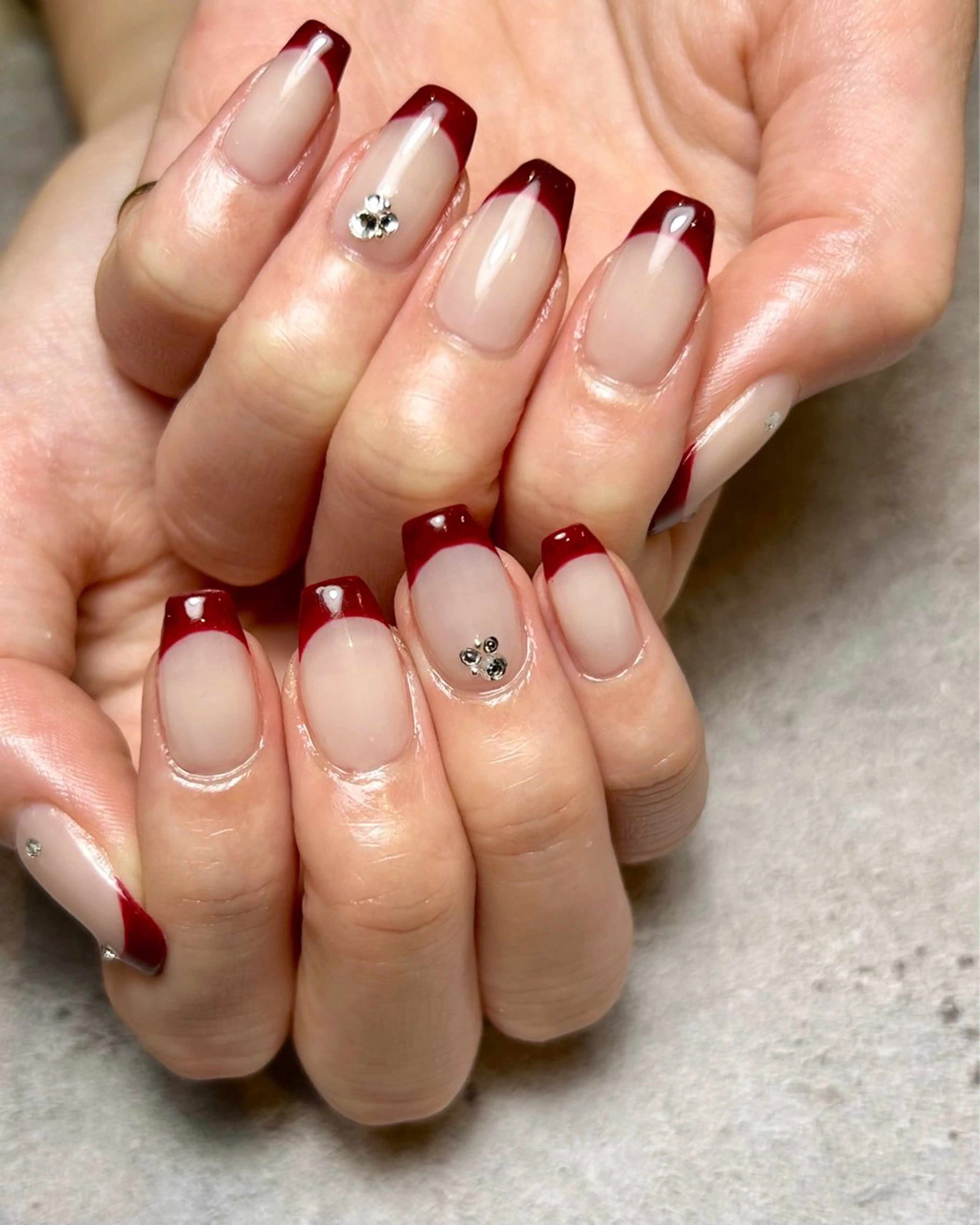 ネイル ボルドー フレンチネイル ハンドネイル Reflection marikoのネイルデザイン